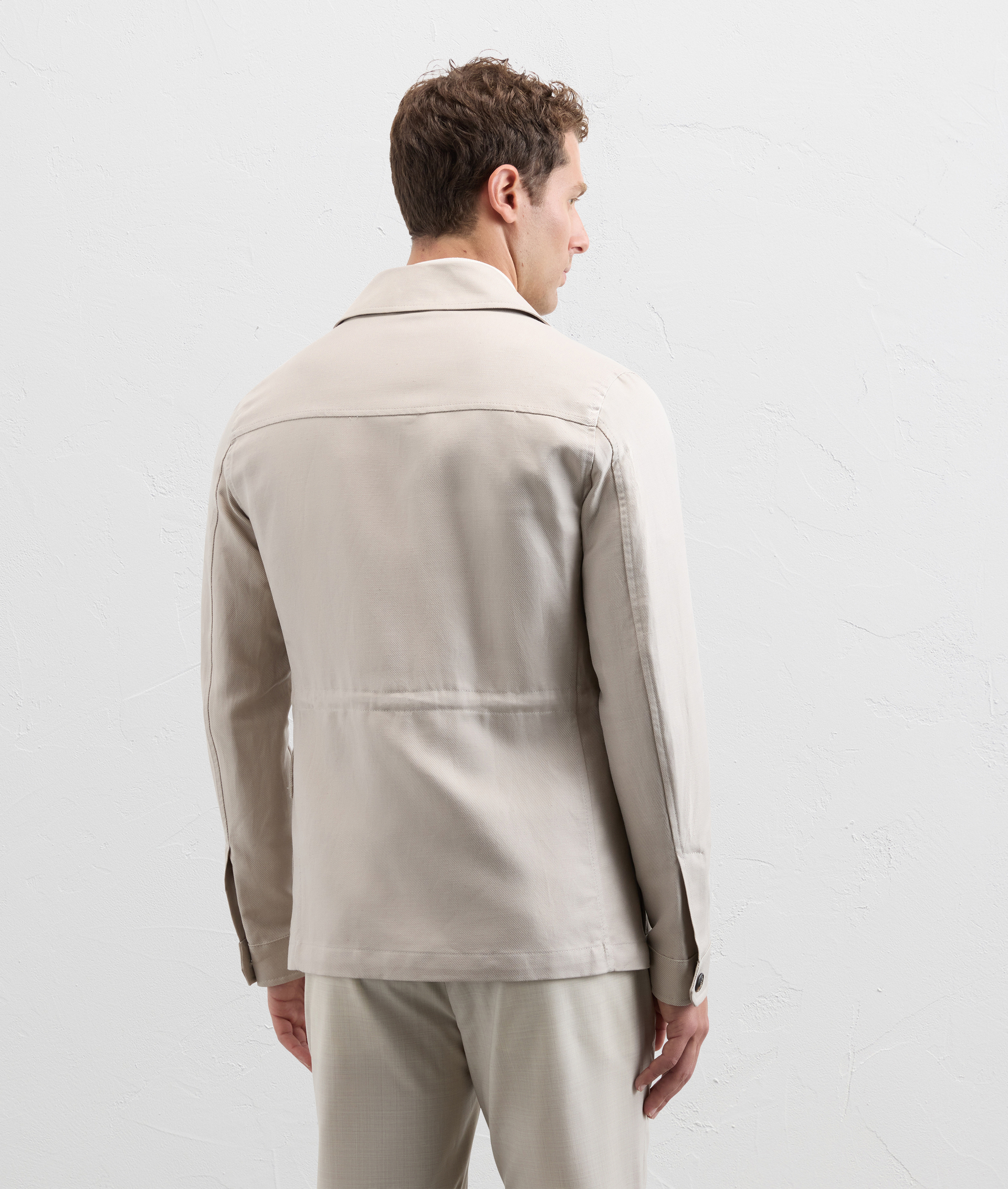 Field Jacket In Cotton And Linen Knit Effect Natural - Pal Zileri | Official Website