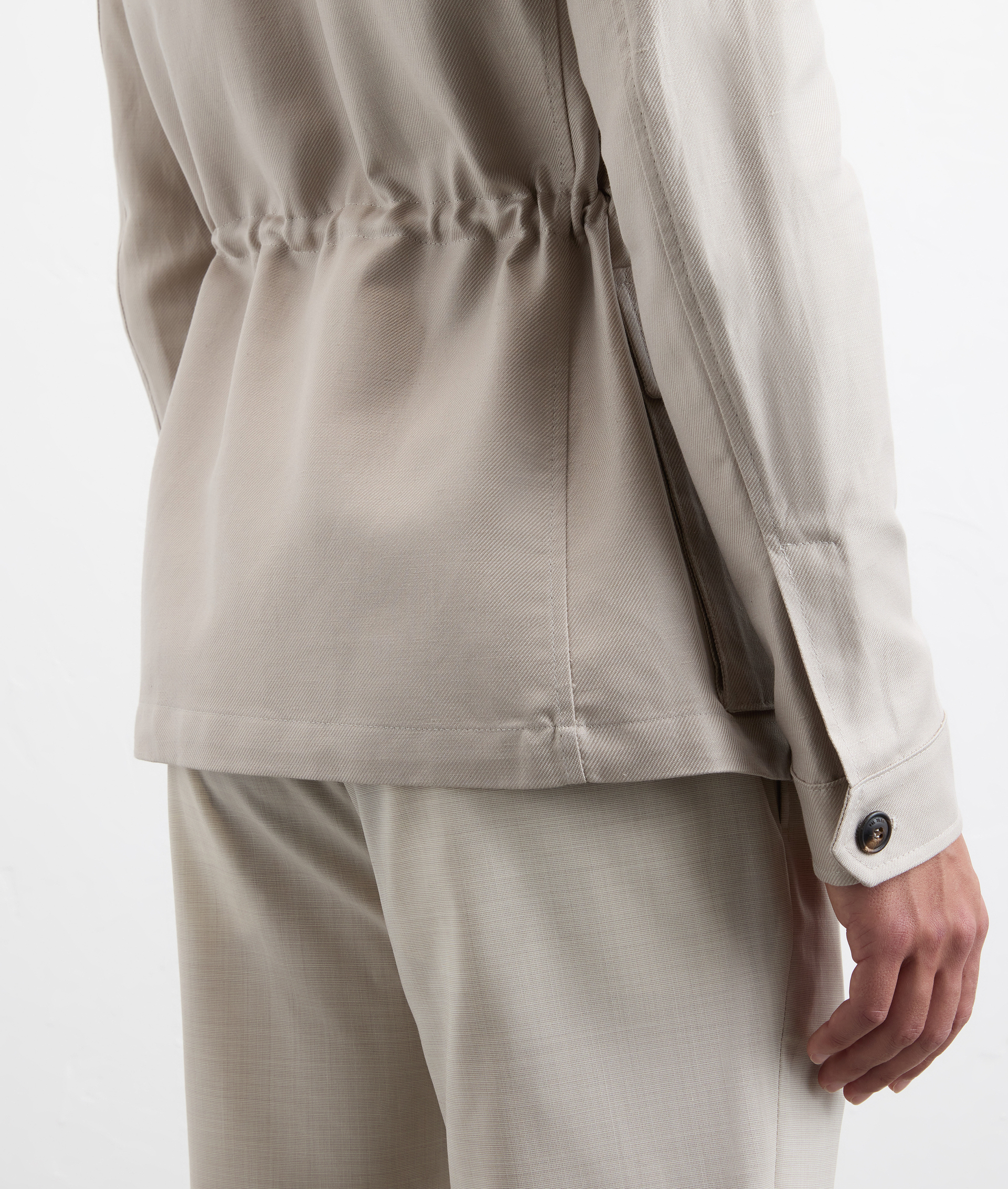 Field Jacket In Cotton And Linen Knit Effect Natural - Pal Zileri | Official Website