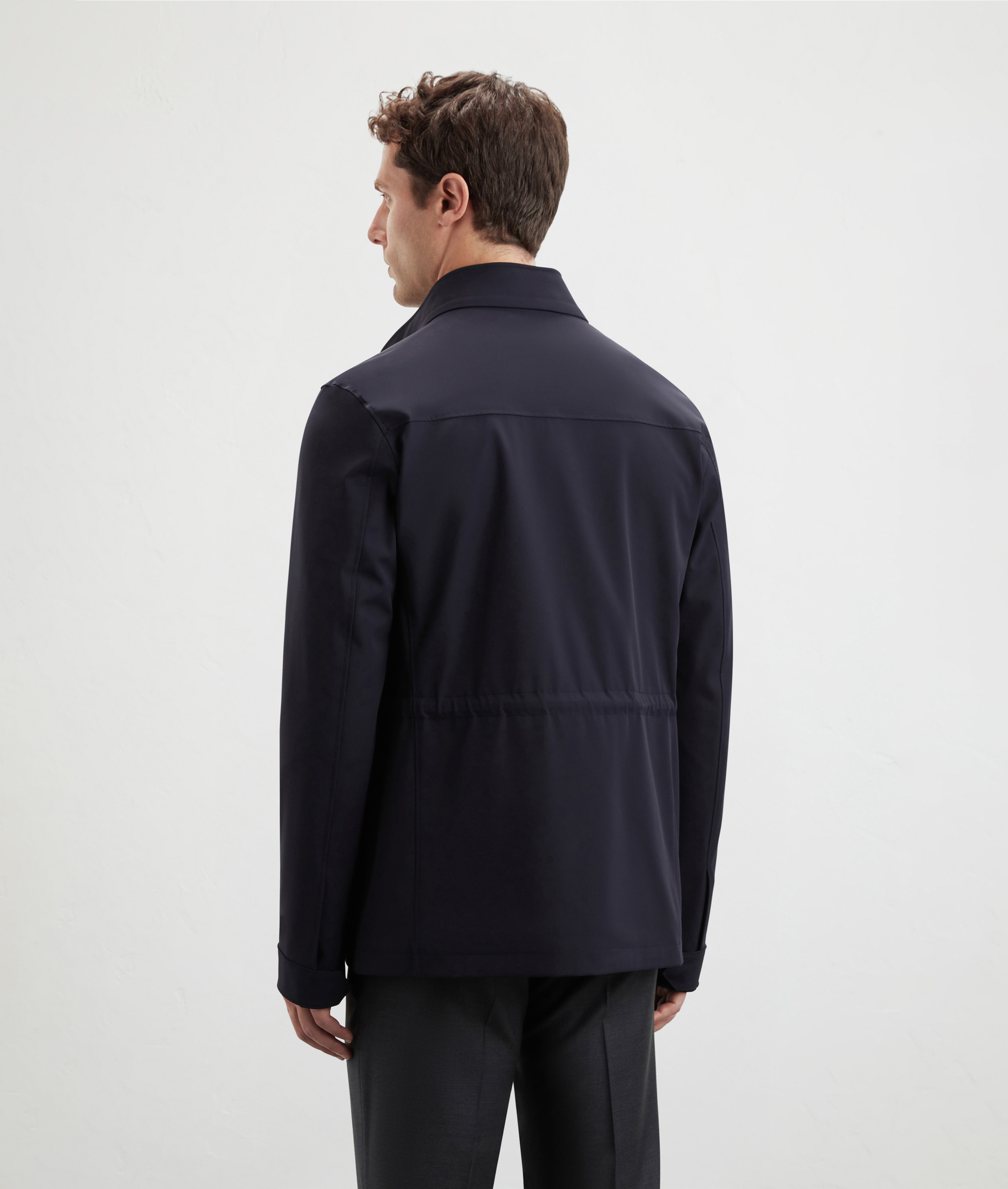 Field Jacket In Technical Stretch Fabric Navy Blue | Pal Zileri