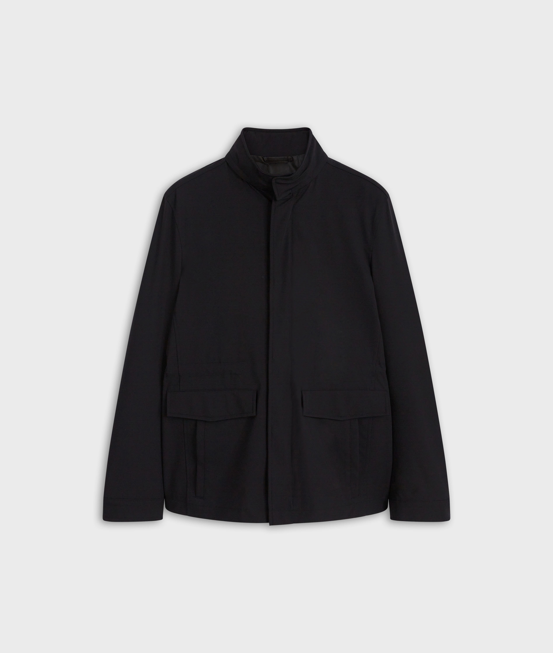 Field Jacket In Tessuto Tecnico Stretch Nero | Pal Zileri