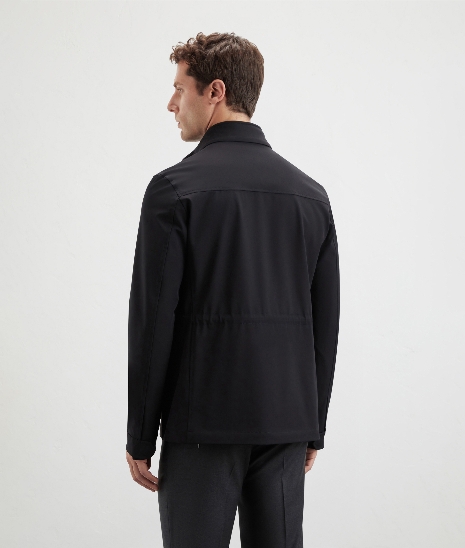 Field Jacket In Tessuto Tecnico Stretch Nero | Pal Zileri