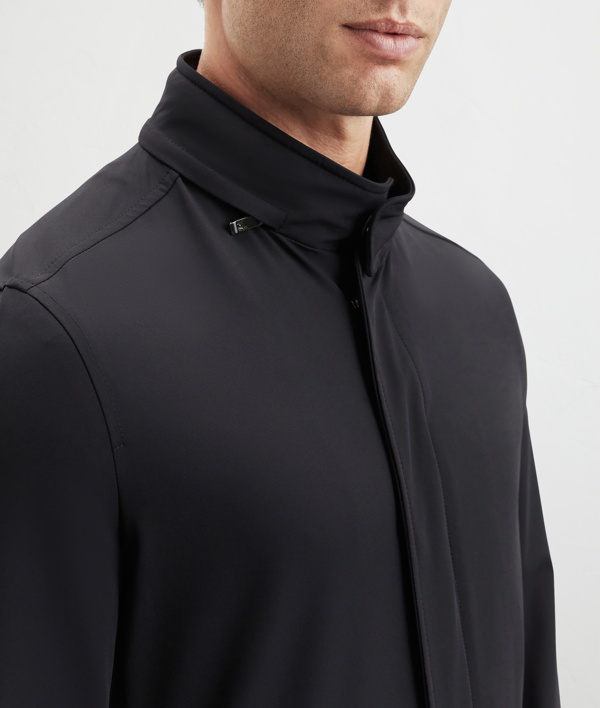 Field Jacket In Tessuto Tecnico Stretch Nero | Pal Zileri