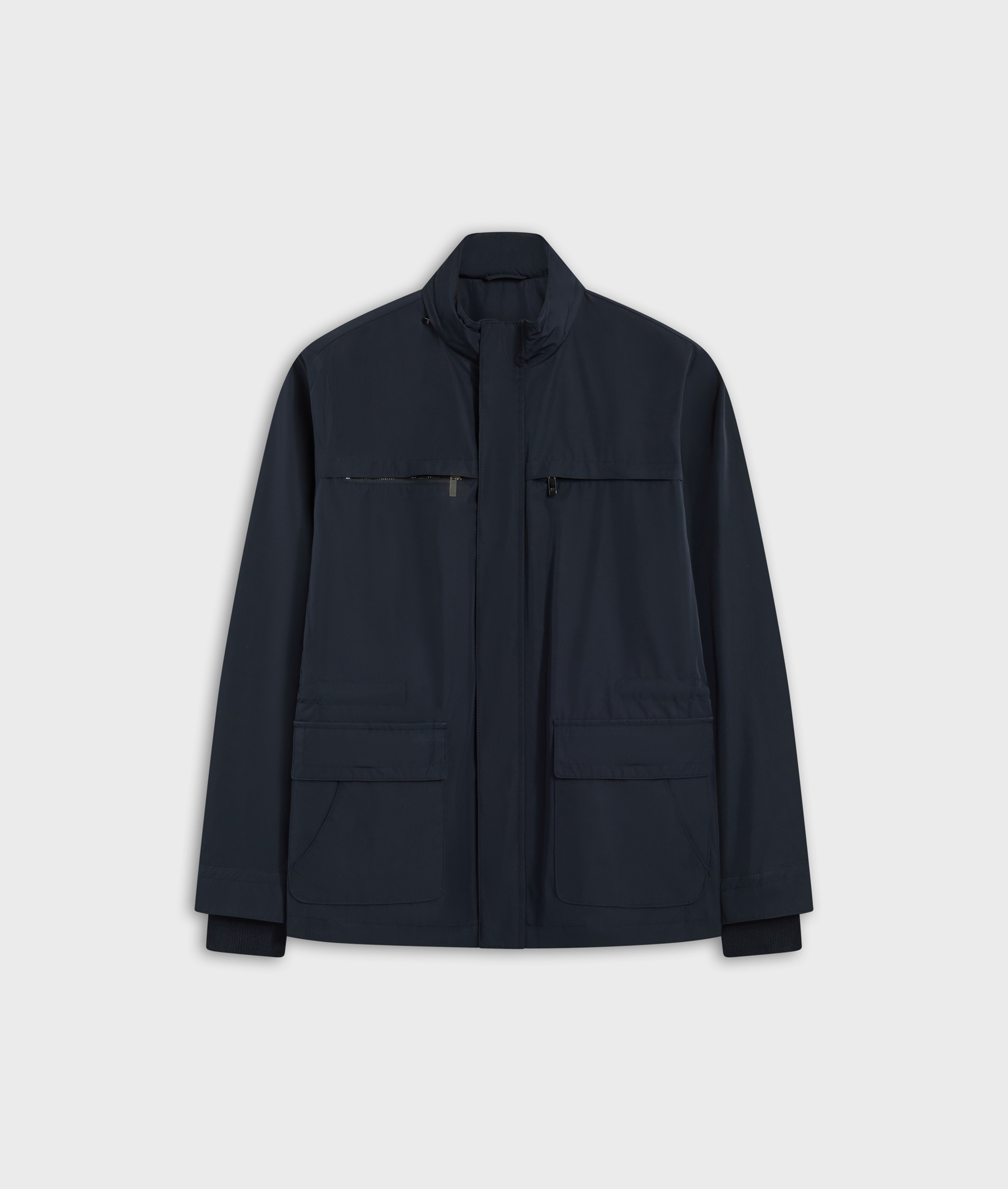 Field Jacket In Technical Fabric Cotton Effect Blue Navy | Pal Zileri
