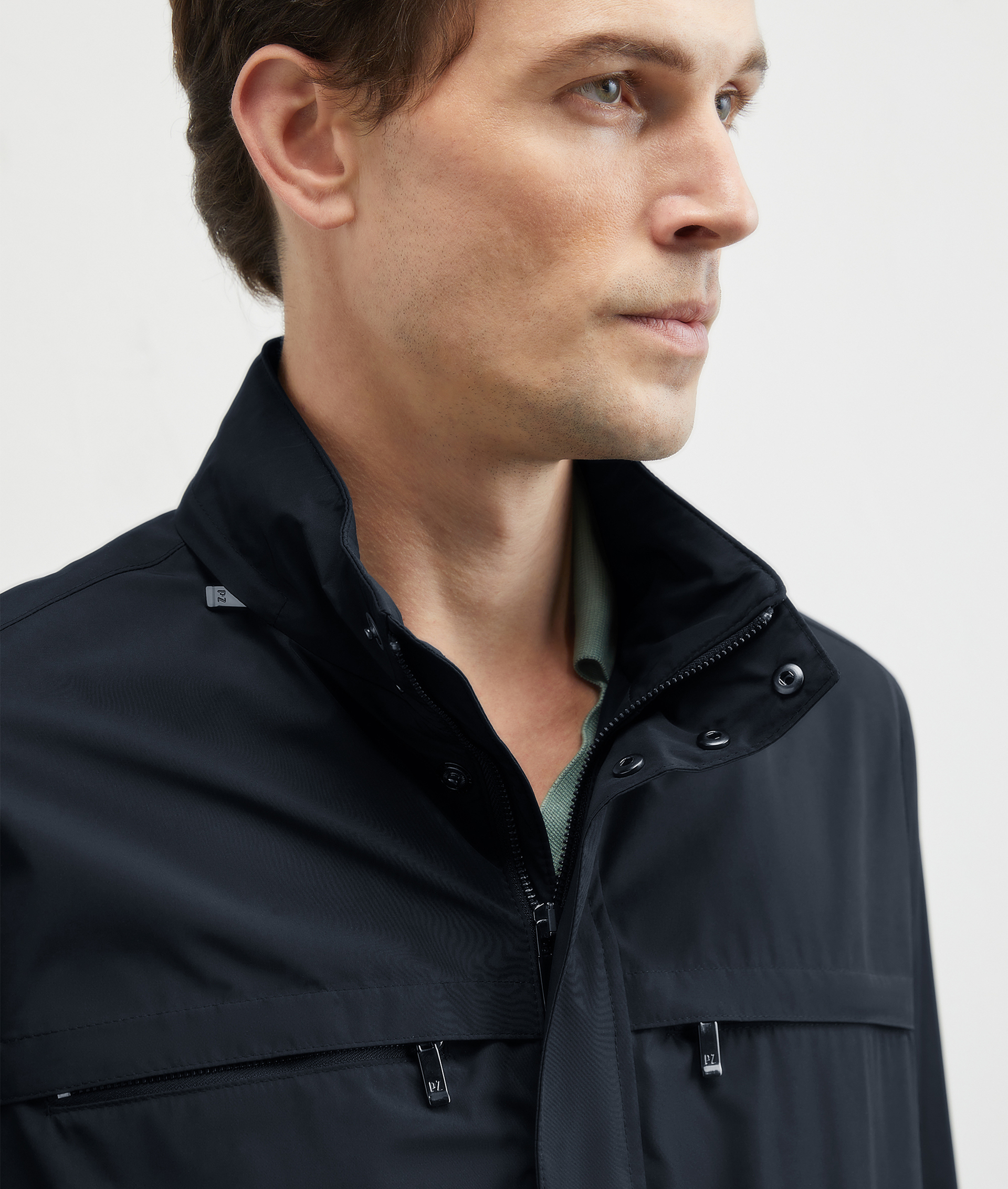 Field Jacket In Technical Fabric Cotton Effect Blue Navy | Pal Zileri