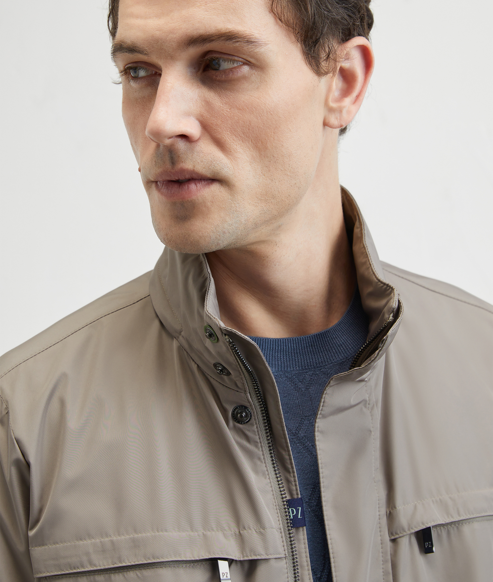 Field Jacket In Technical Fabric Cotton Effect Light Brown | Pal Zileri