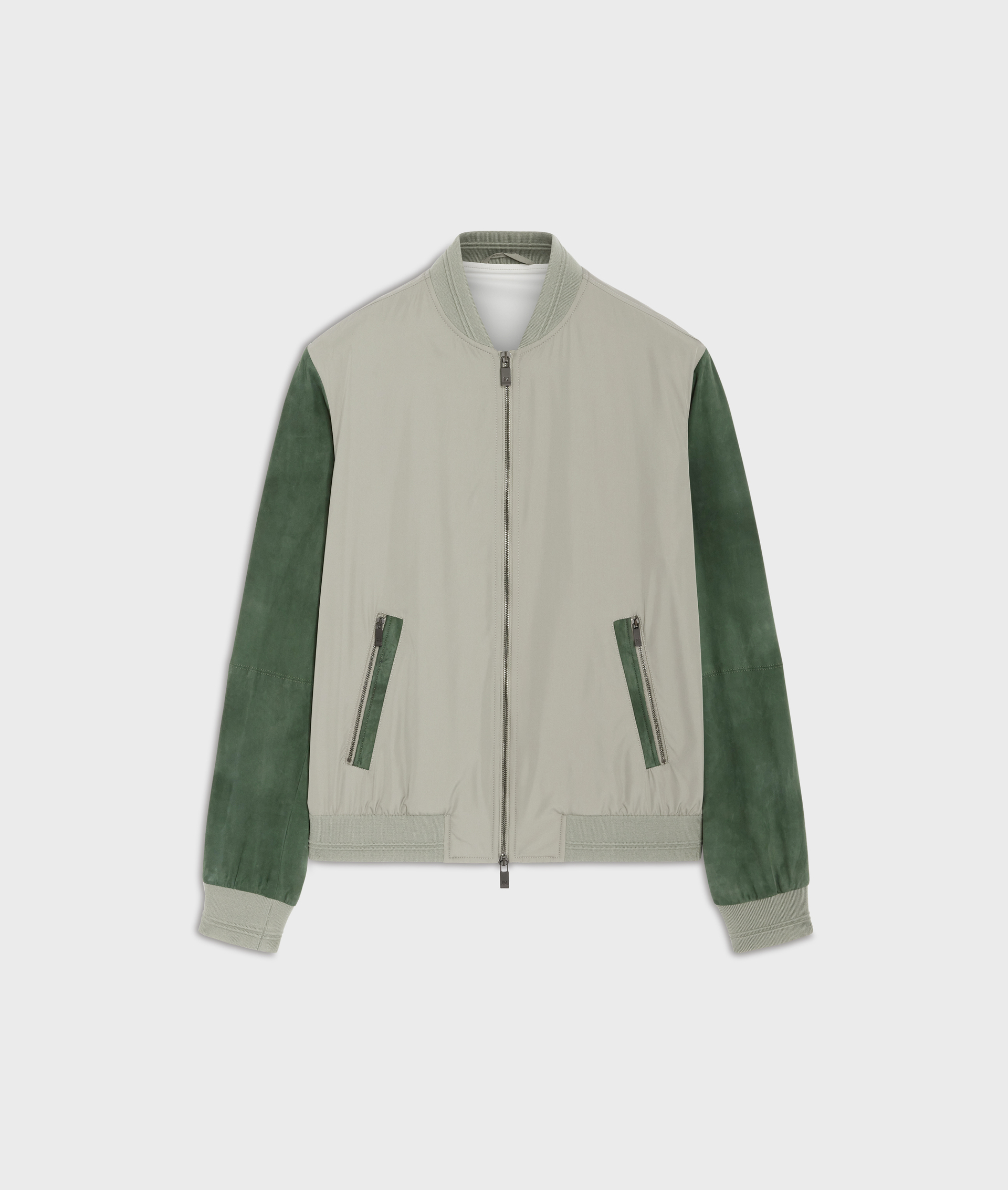 Bomber College Varsity In Tela Effetto Cotone Verde Chiaro - Capispalla - Pal Zileri | Official Website