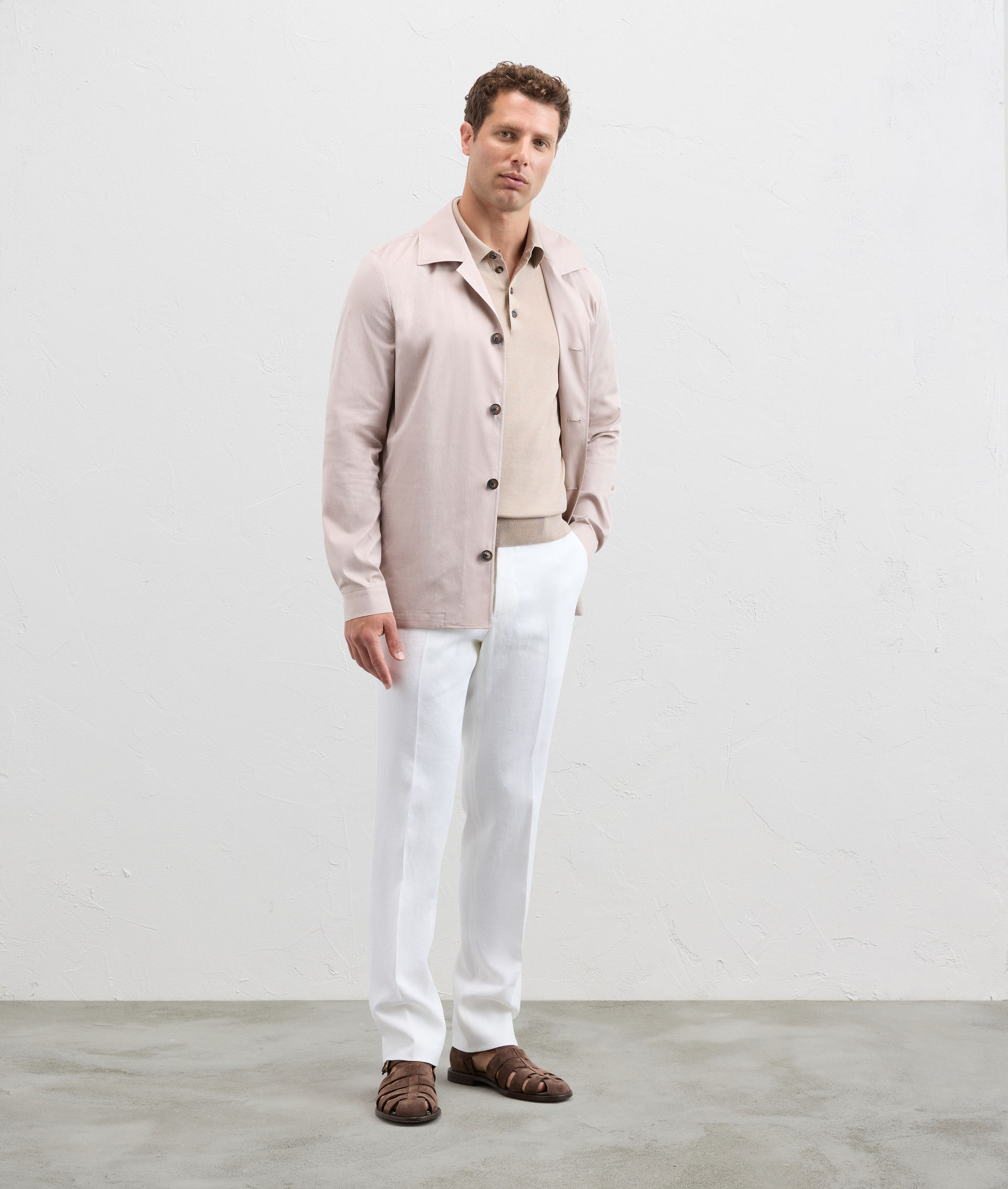 Overshirt in cotton and nylon pink - Outerwear - Pal Zileri | Official Website