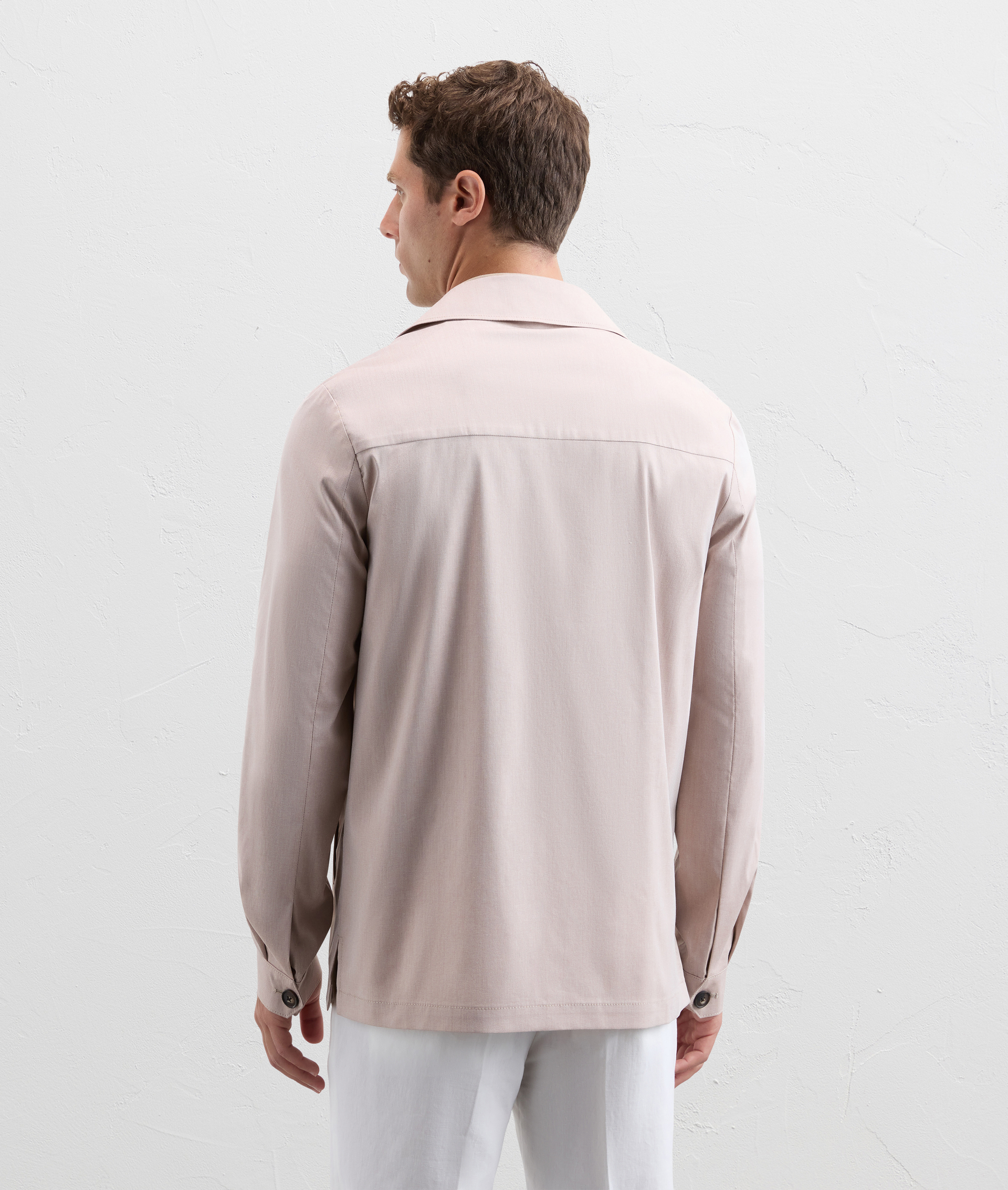 Overshirt in cotone e nylon in rosa - Pal Zileri | Official Website