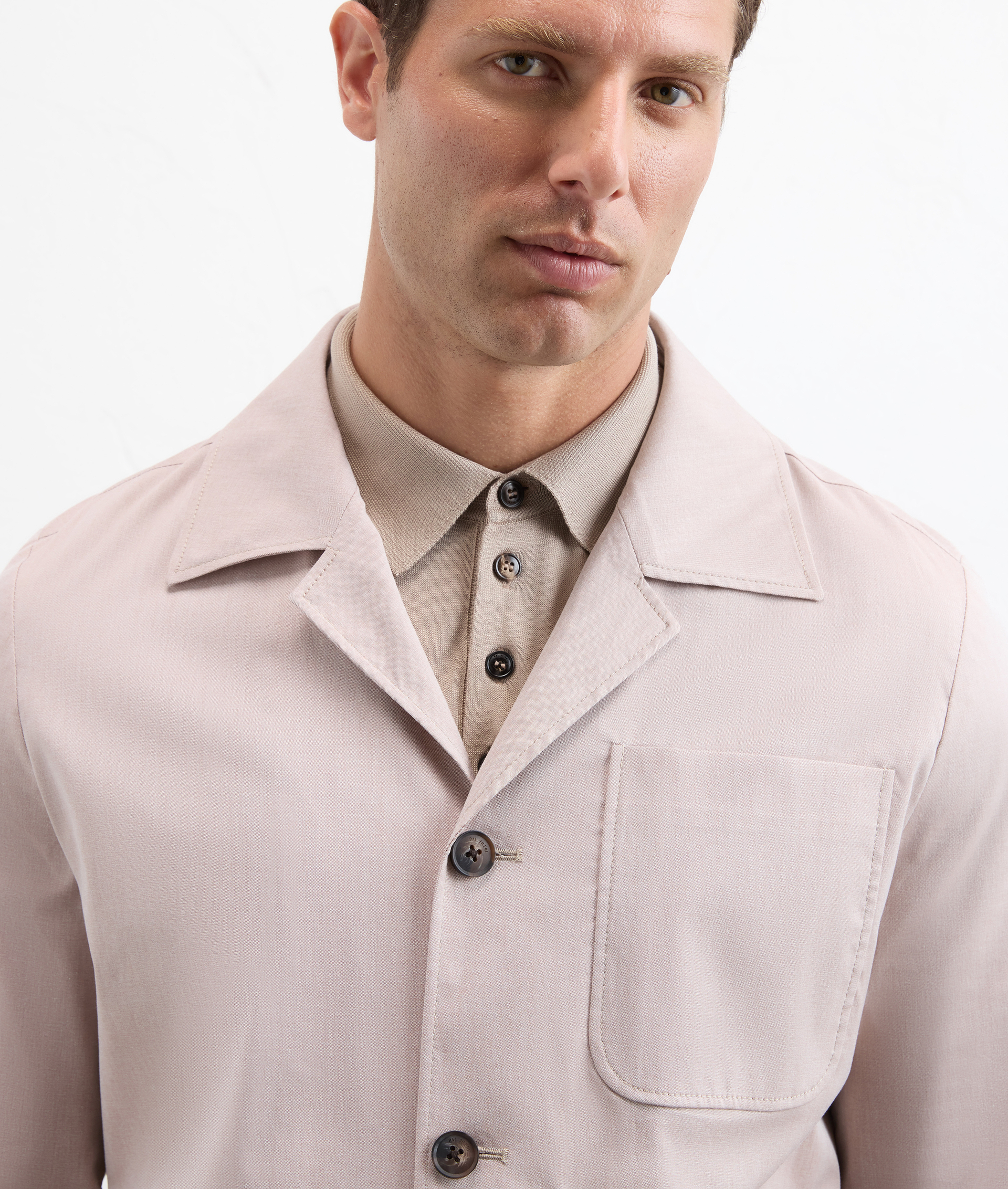 Overshirt in cotone e nylon in rosa - Pal Zileri | Official Website