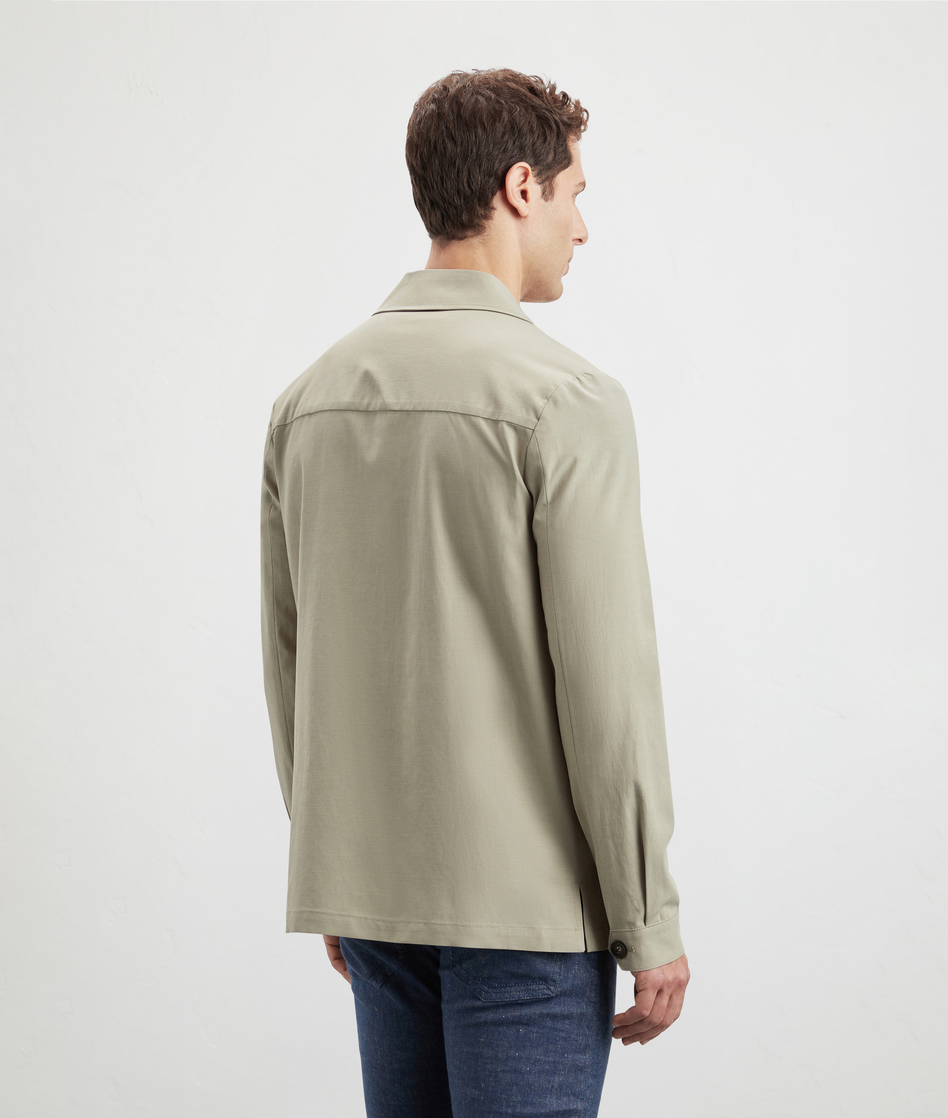 Giacca Camicia In Cotone E Lyocell Verde Chiaro | Pal Zileri