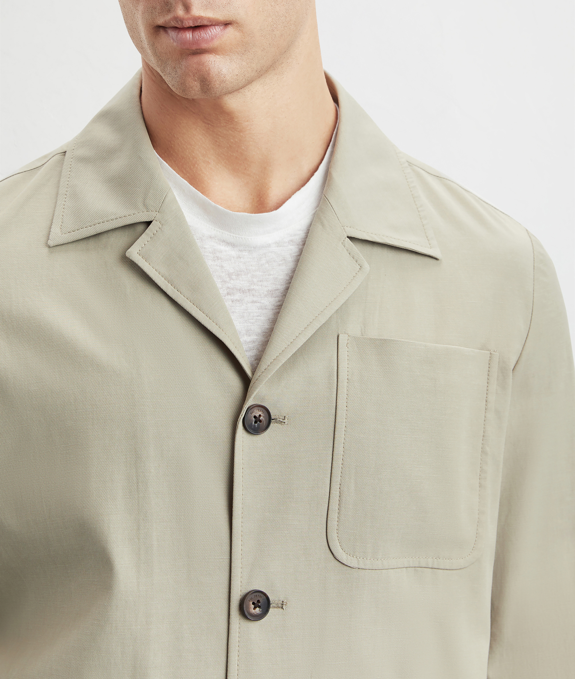 Giacca Camicia In Cotone E Lyocell Verde Chiaro | Pal Zileri