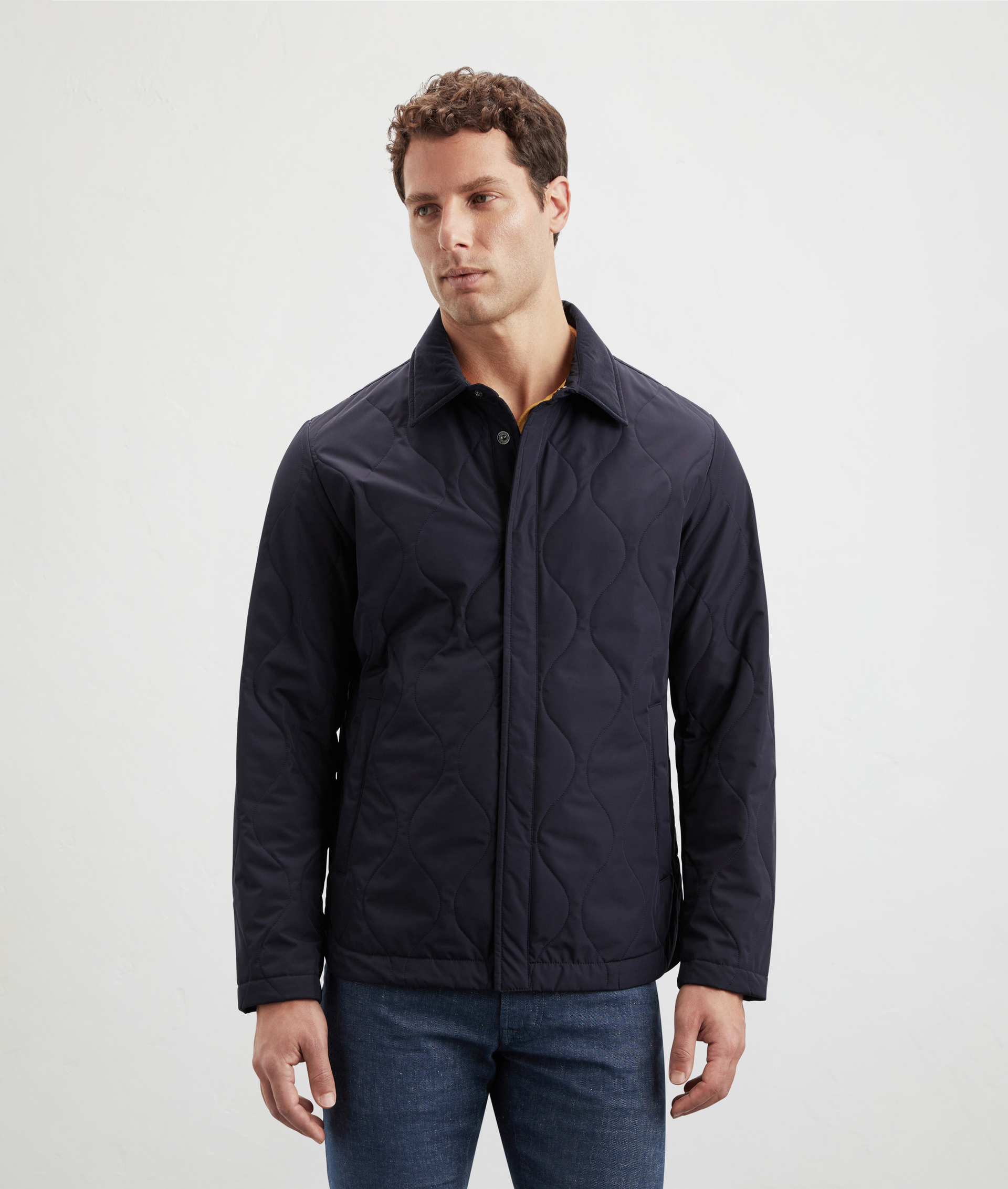 Padded Overshirt Blue Navy | Pal Zileri