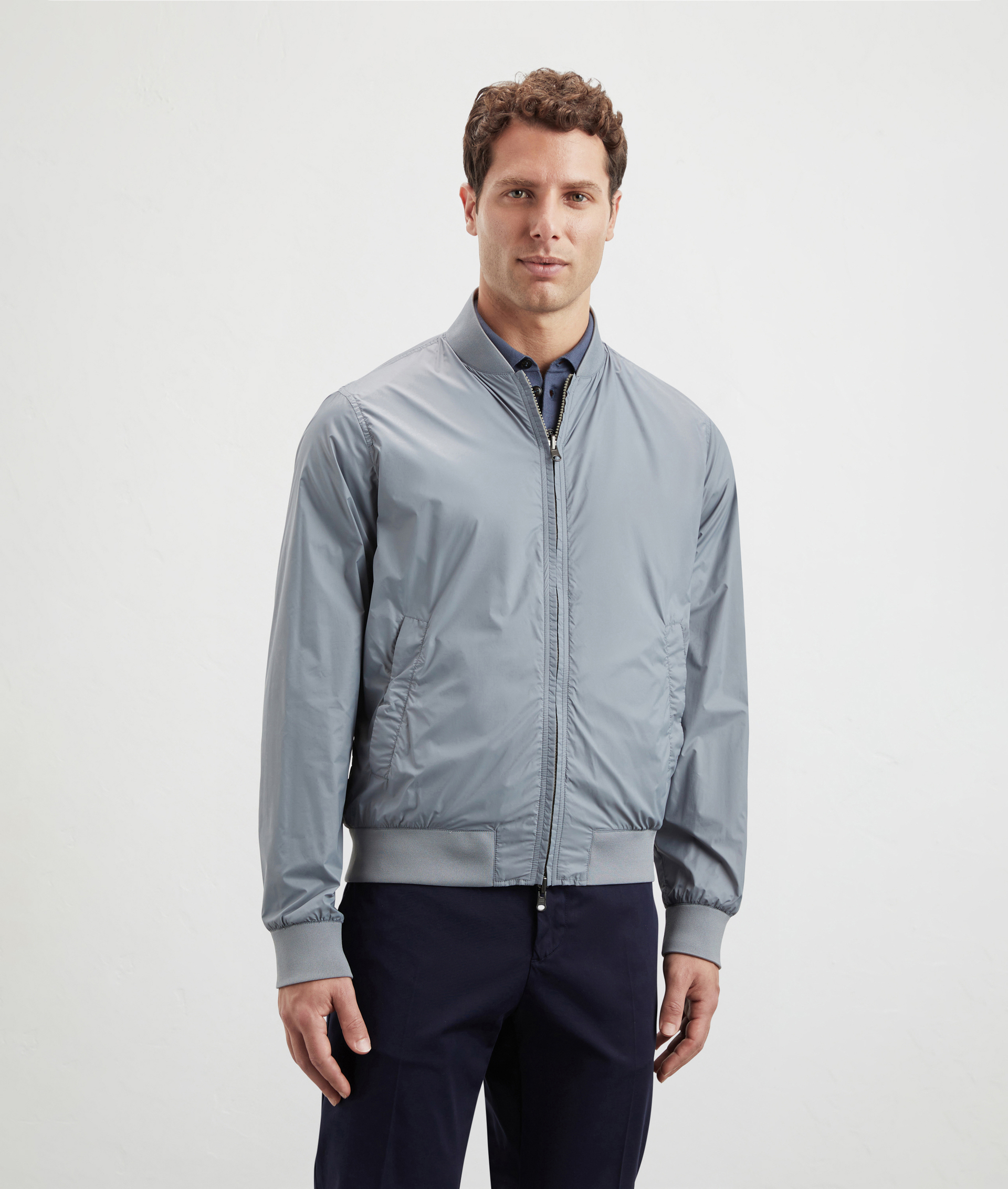 Bomber In Nylon Reversibile Bicolore Marrone Chiaro | Pal Zileri