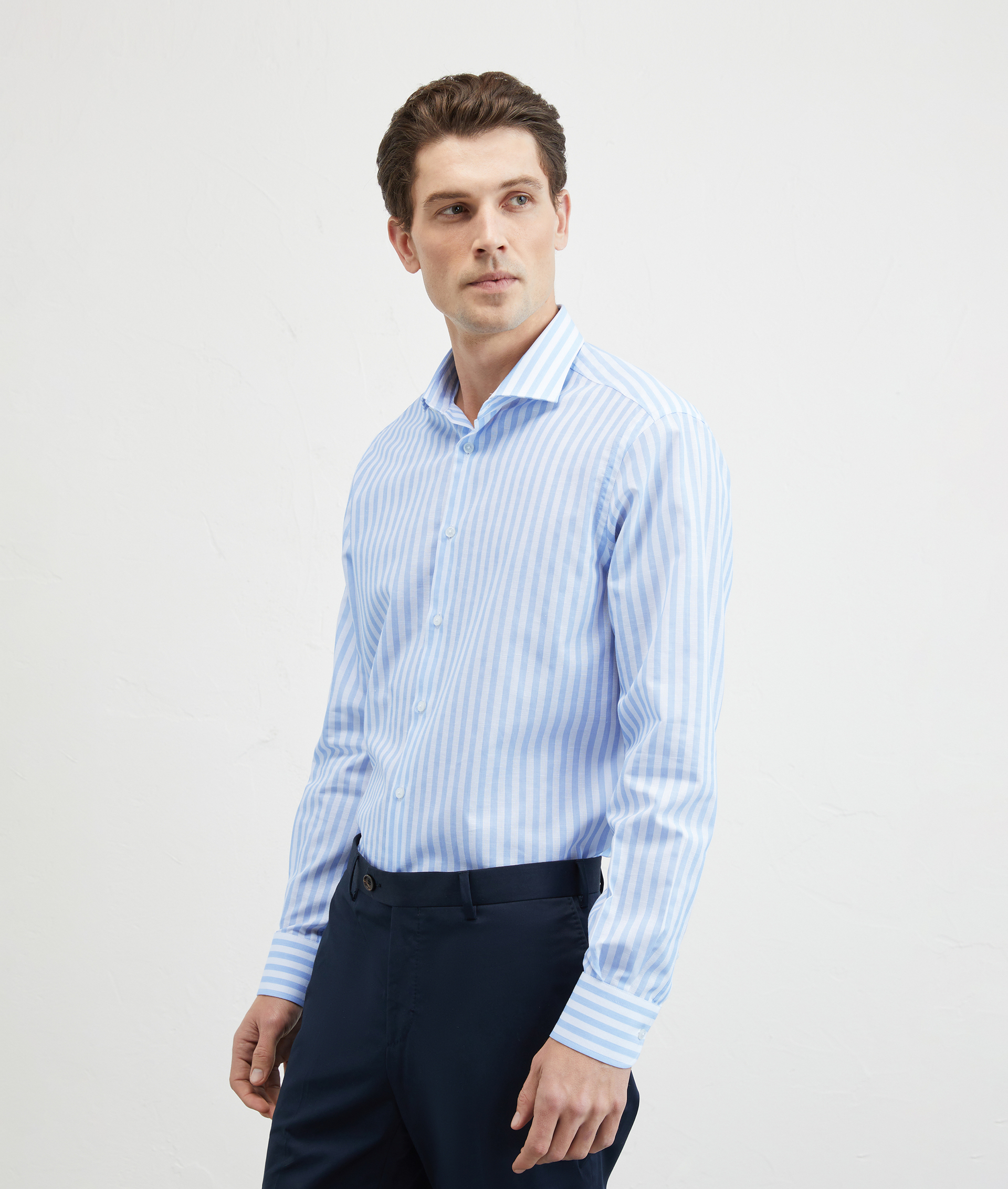 Shirt In Cotton And Linen Light Blue | Pal Zileri