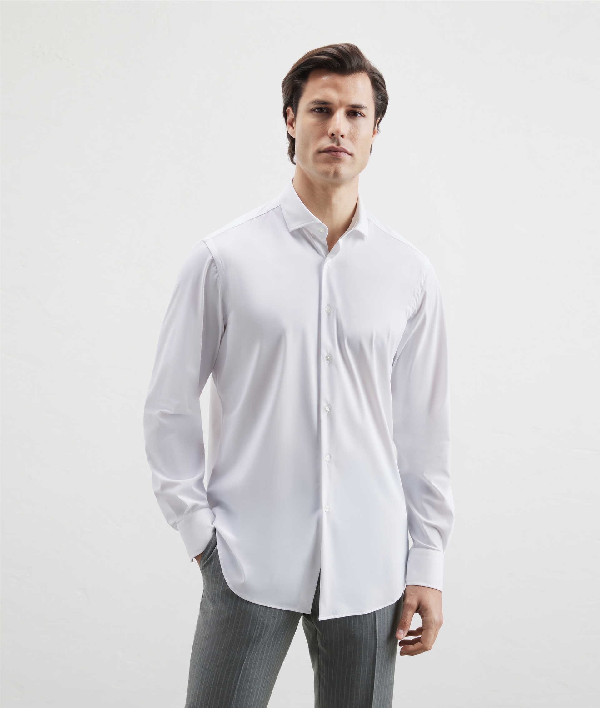 Active Shirt In Technical Stretch Fabric White | Pal Zileri