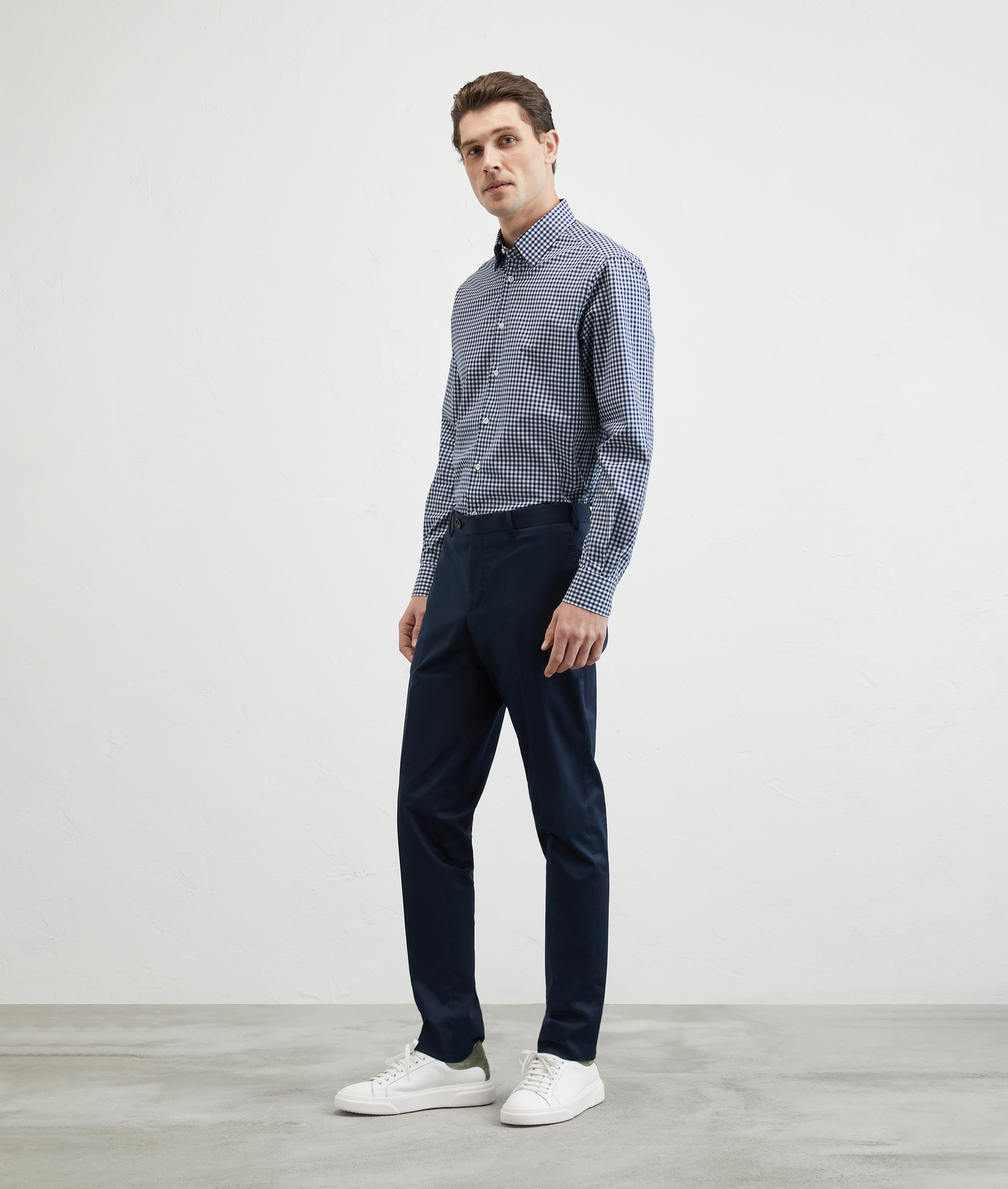 Camicia In Puro Cotone Collo Pisa Blu Navy | Pal Zileri