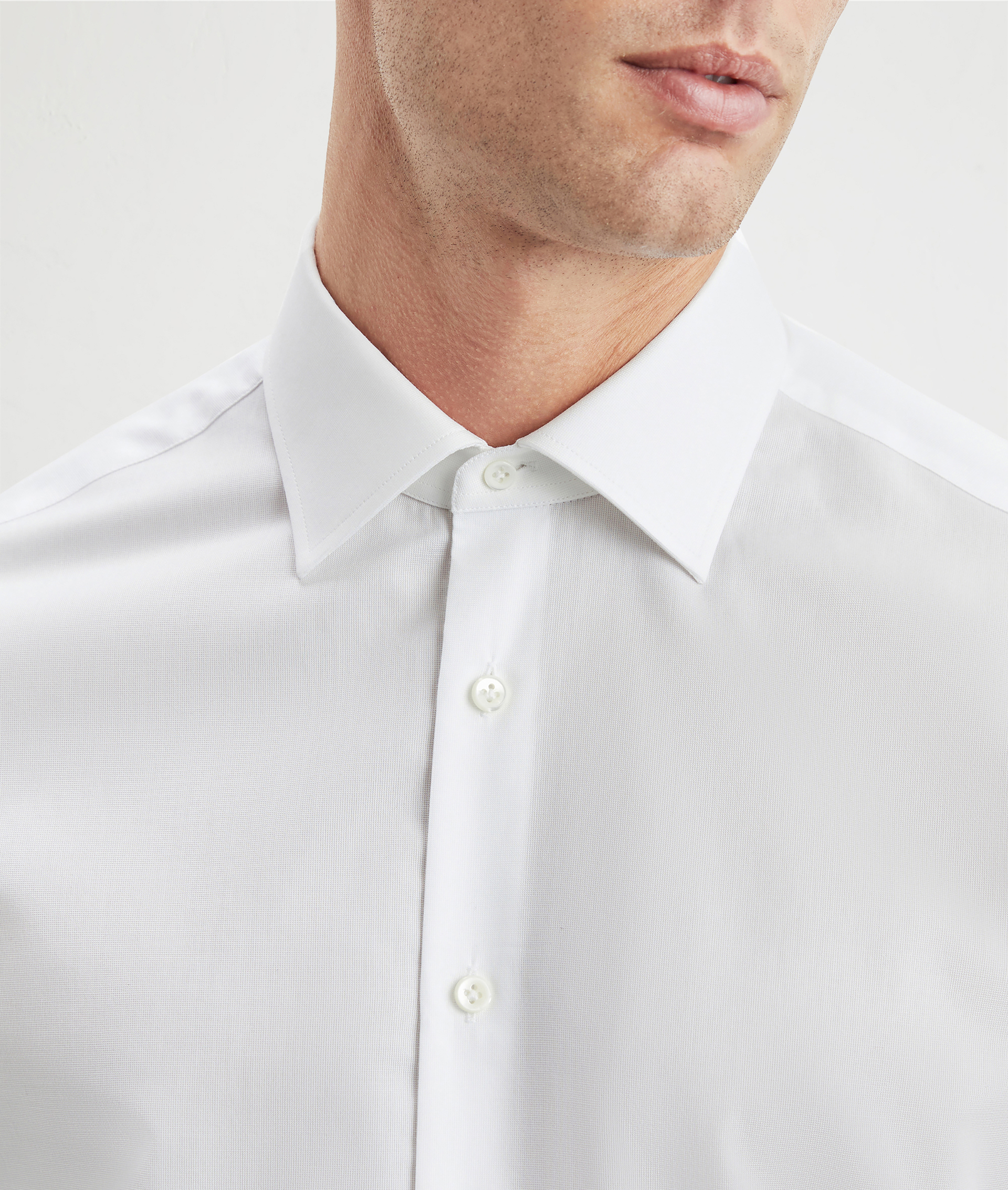 Shirt In Pure Cotton Milano Collar White | Pal Zileri