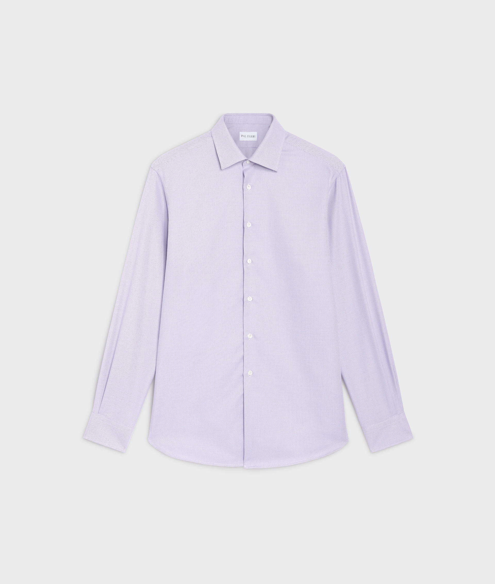 Shirt in cotton and linen with striped pattern and Milano collar purple - Shirts - Pal Zileri | Official Website