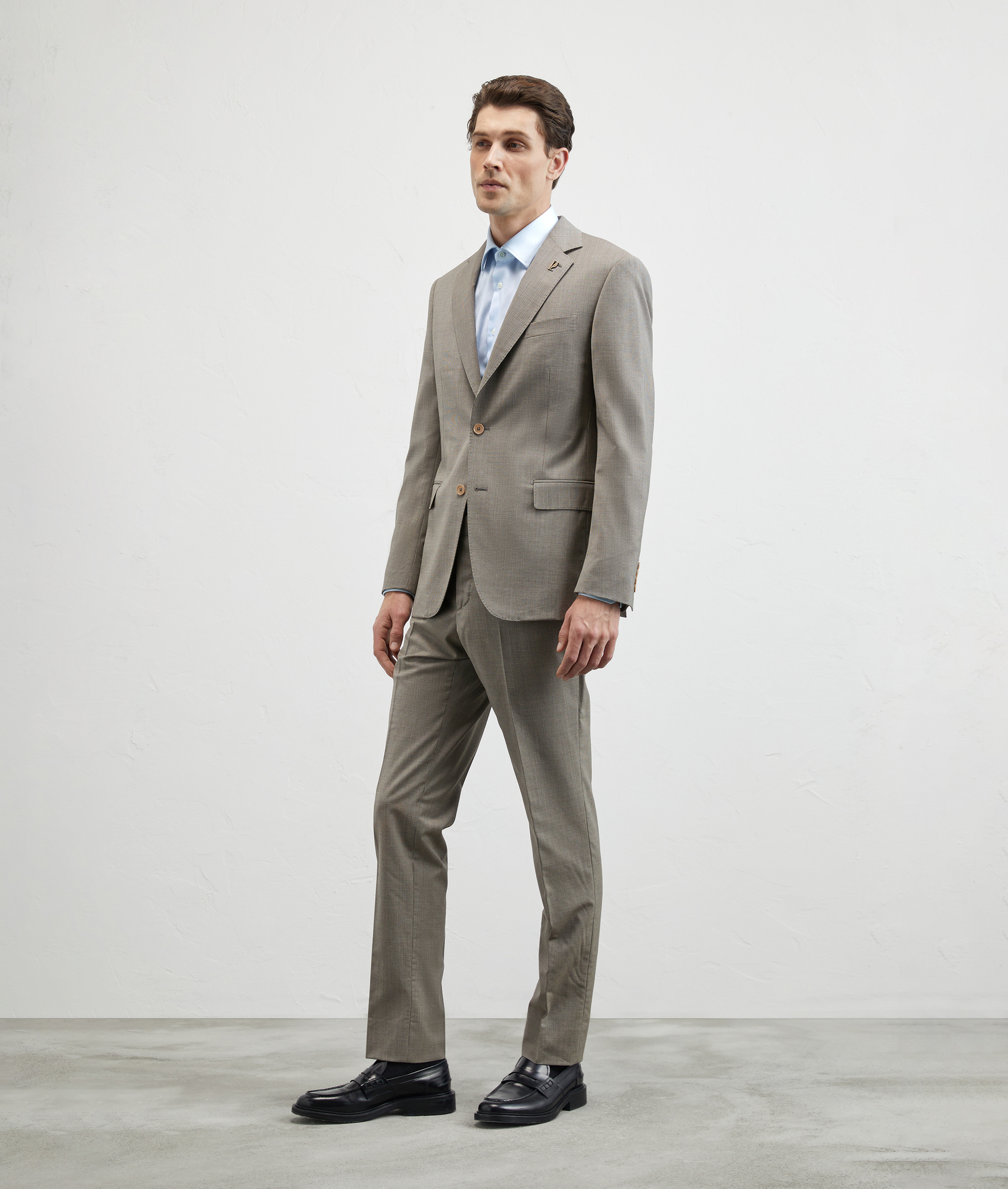 Pure Cotton Shirt Milano Collar With Micro Pattern Light Blue | Pal Zileri