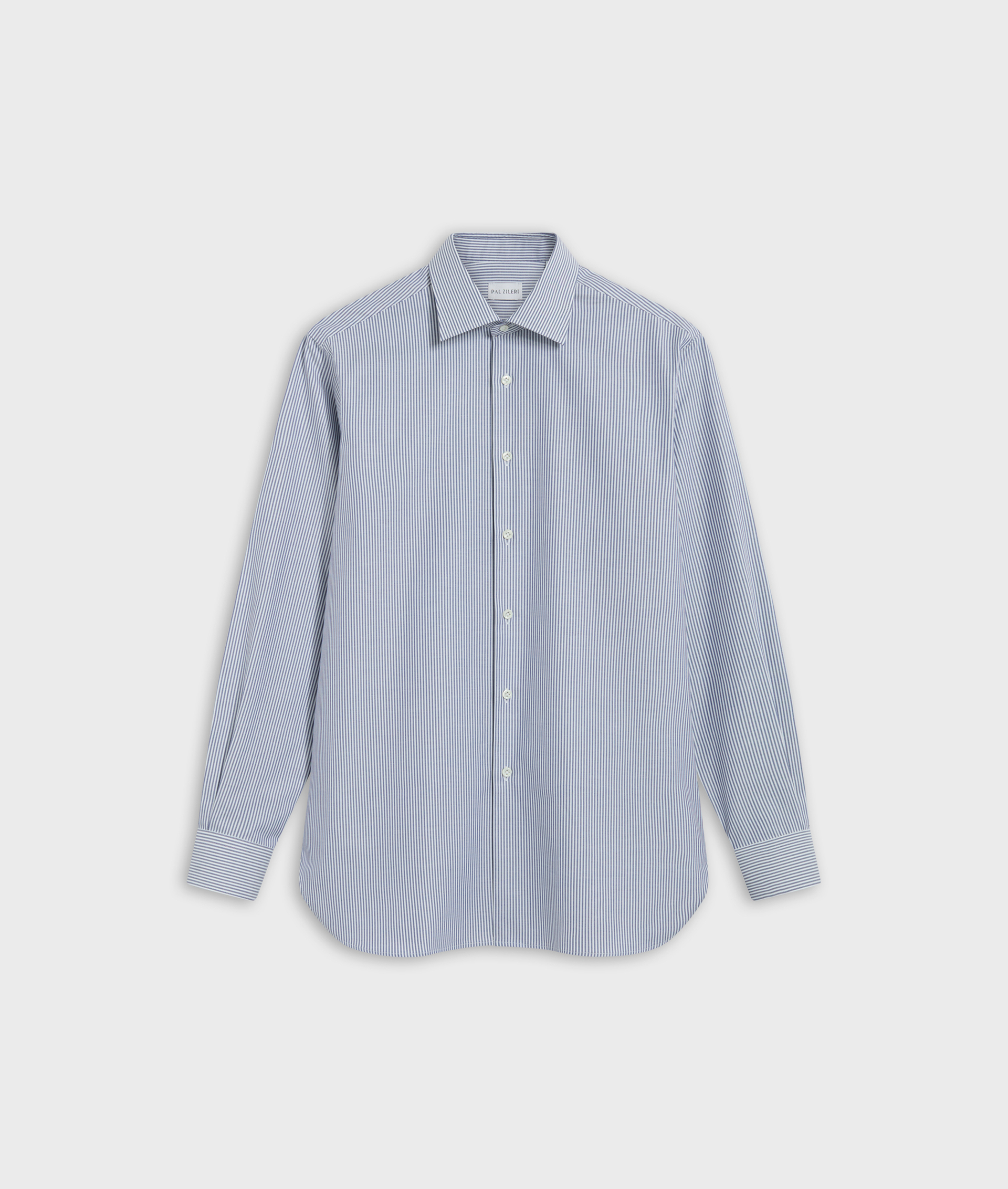 Striped Pure Cotton Shirt Milano Collar Blue | Pal Zileri