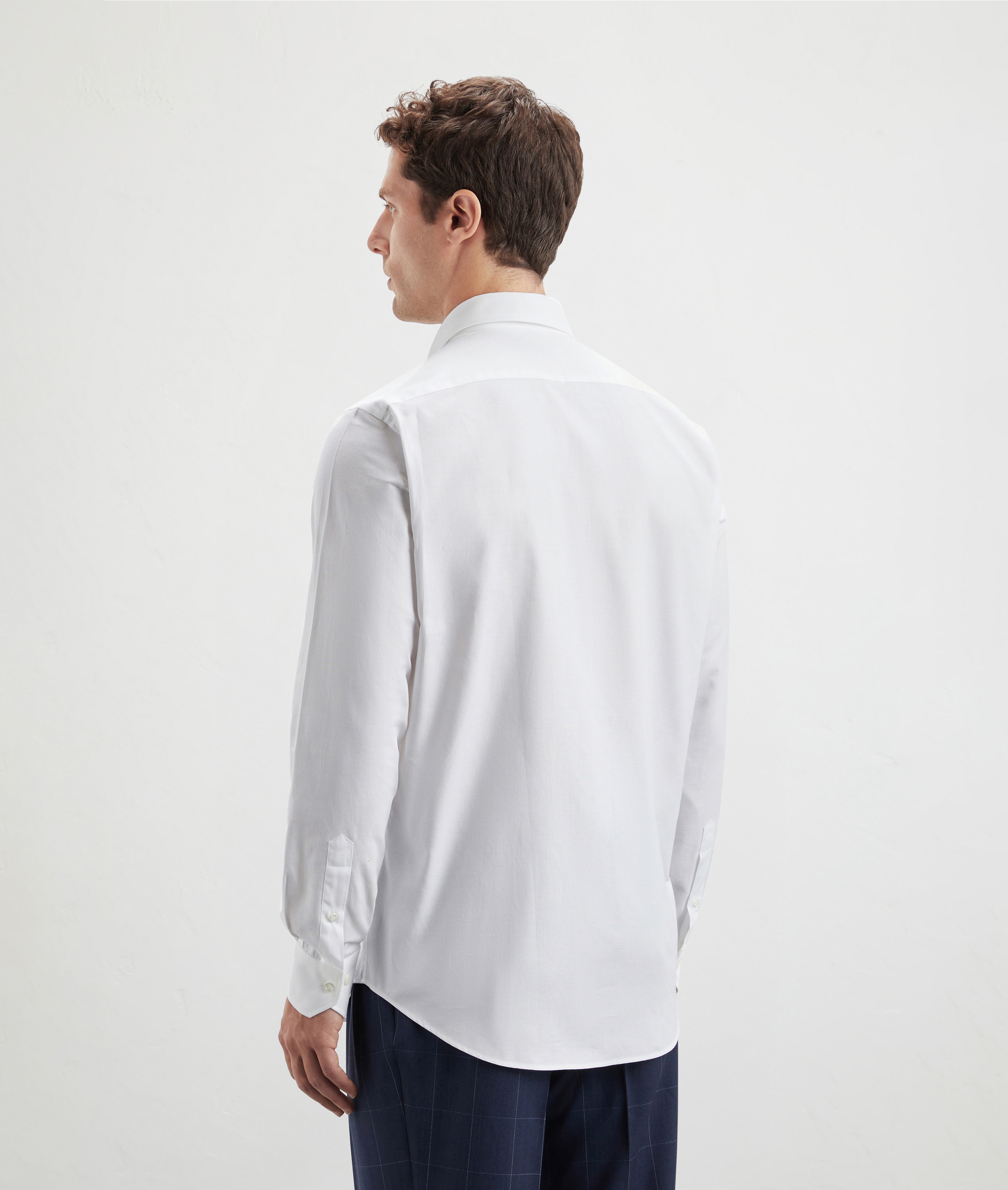 Camicia In Cotone Con Micro Disegnature Collo Milano Bianco | Pal Zileri