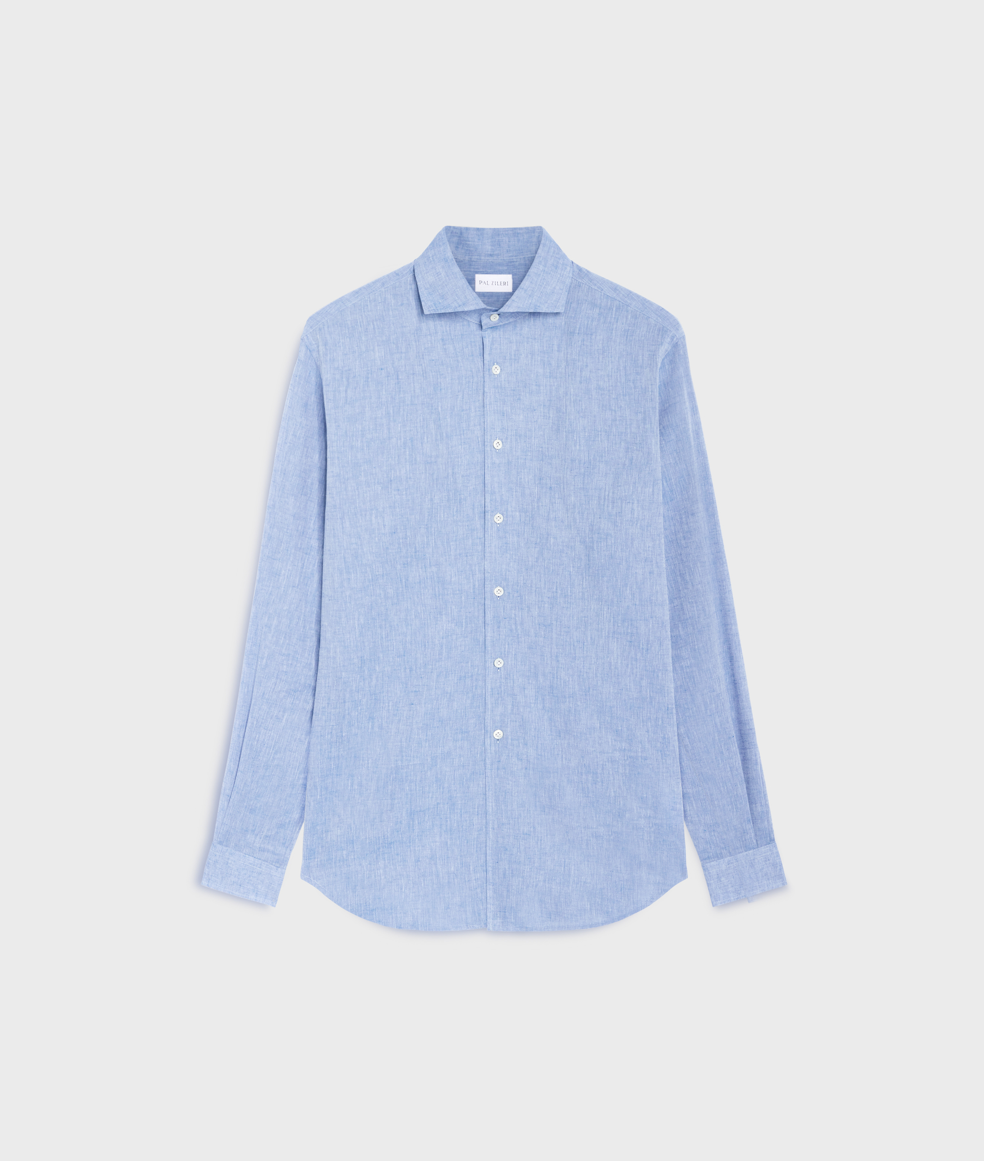 Shirt in linen and cotton with Palermo collar light blue - Shirts - Pal Zileri | Official Website