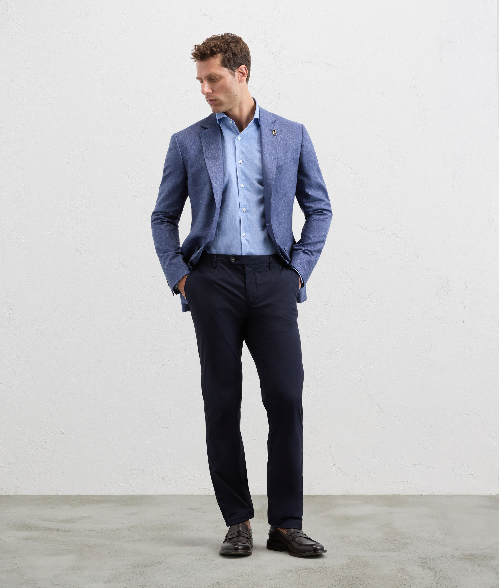Shirt in linen and cotton with Palermo collar light blue - Shirts - Pal Zileri | Official Website