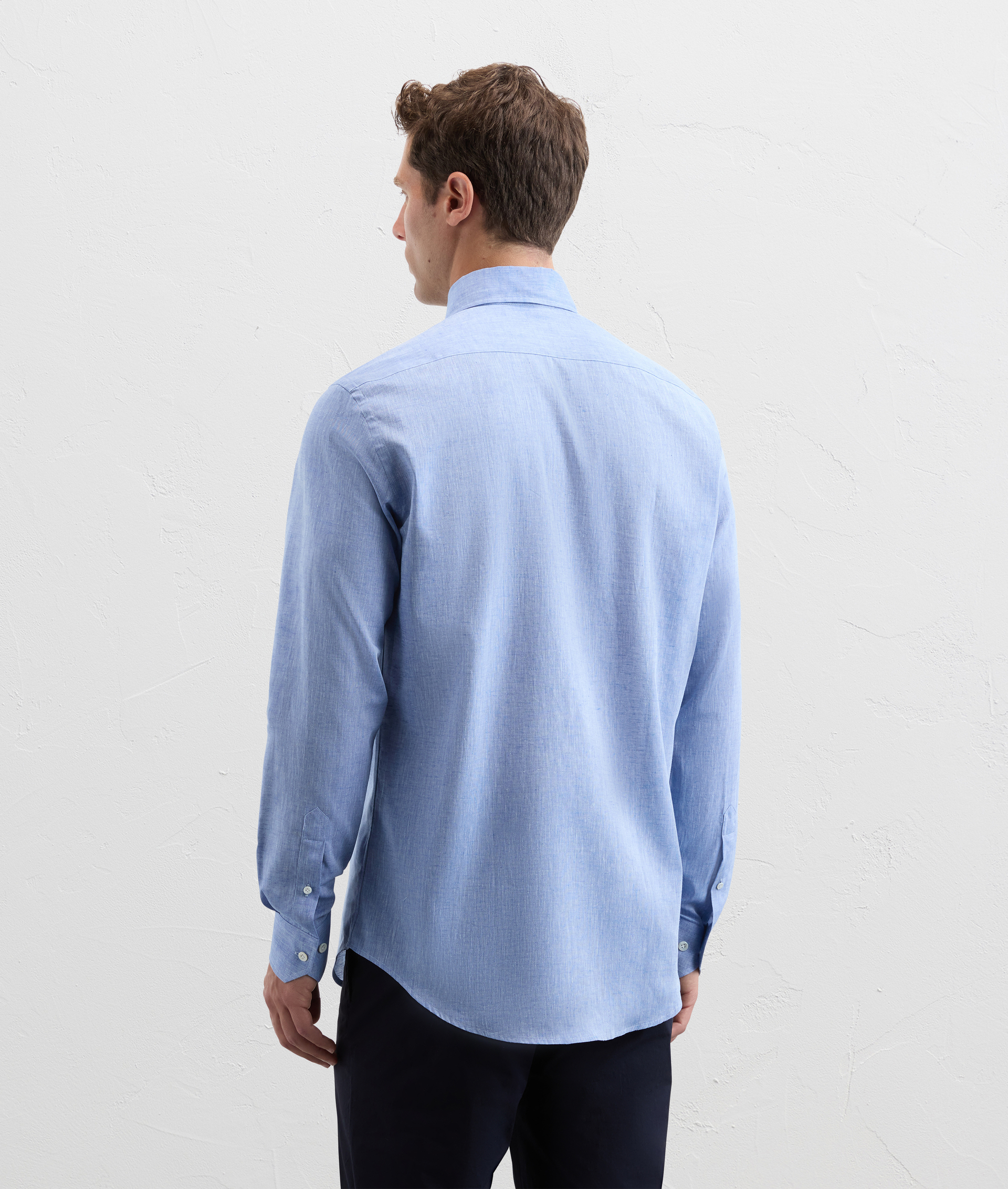 Shirt in linen and cotton with Palermo collar light blue - Pal Zileri | Official Website