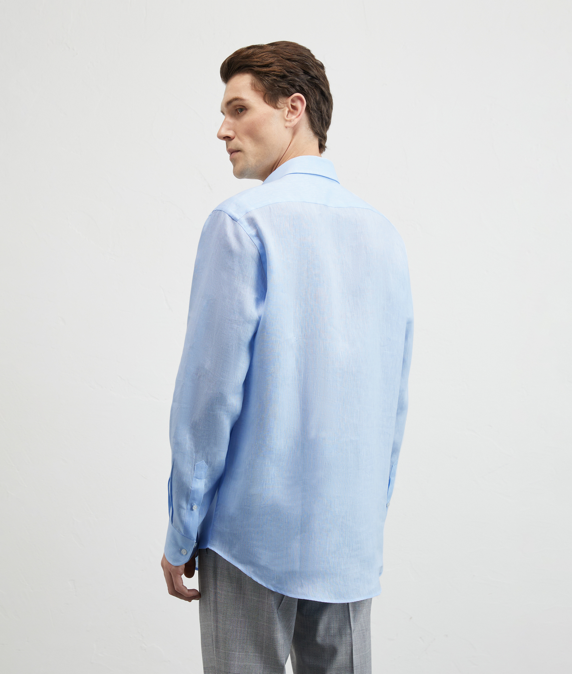 Linen Shirt Bologna Collar Light Blue | Pal Zileri