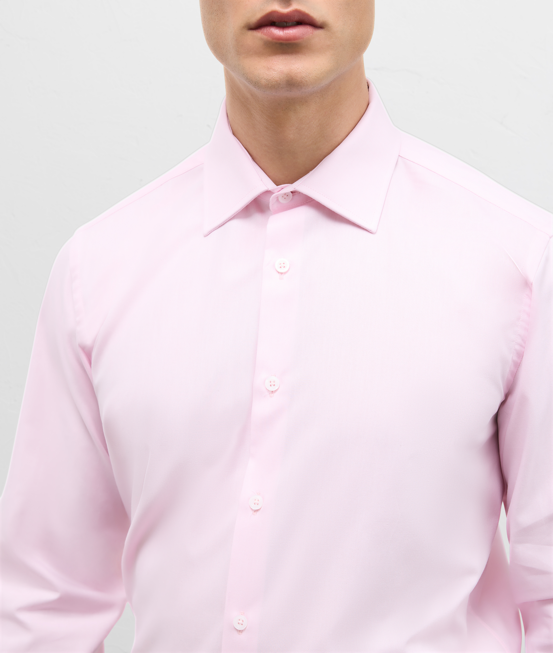 Shirt in pure cotton with Milano collar and side gusset pink | Pal Zileri