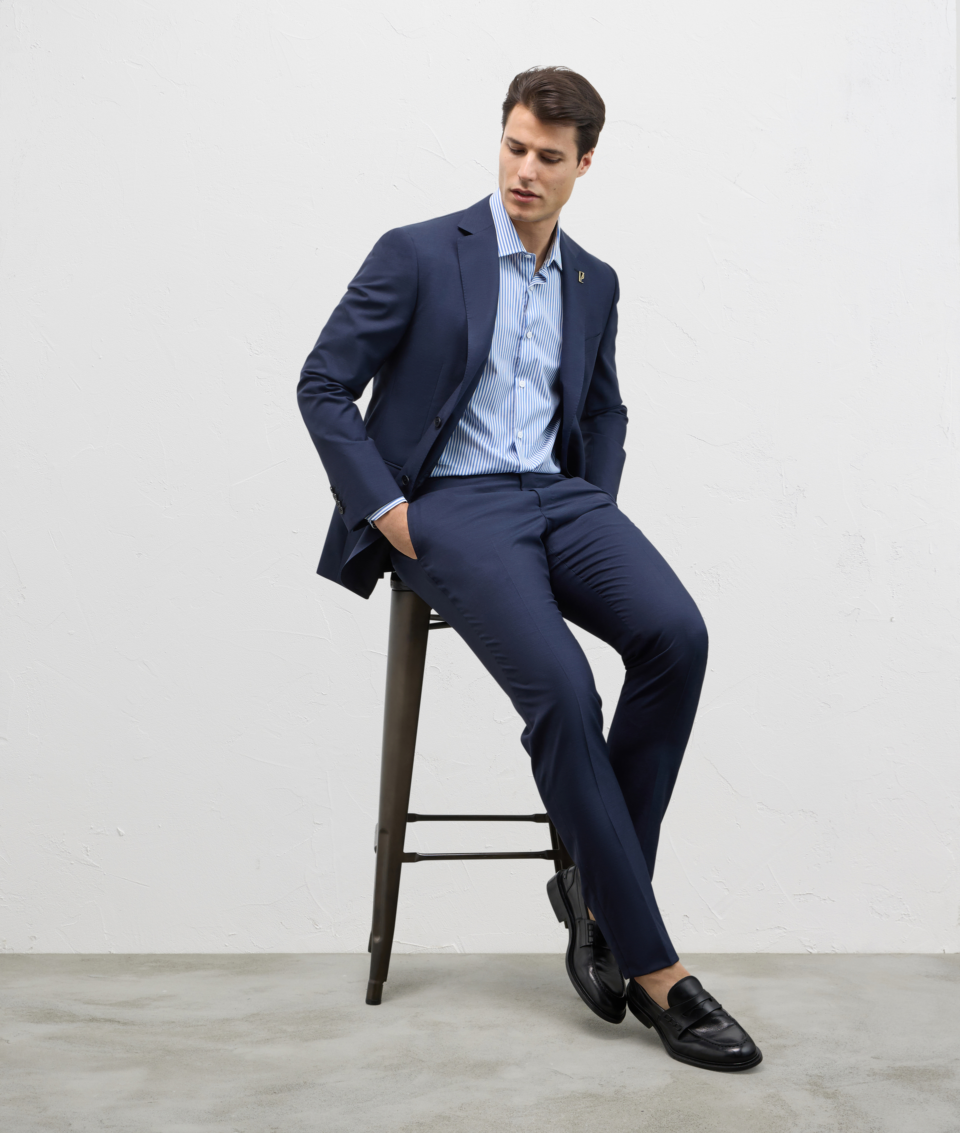 Shirt with Milano collar blue | Pal Zileri