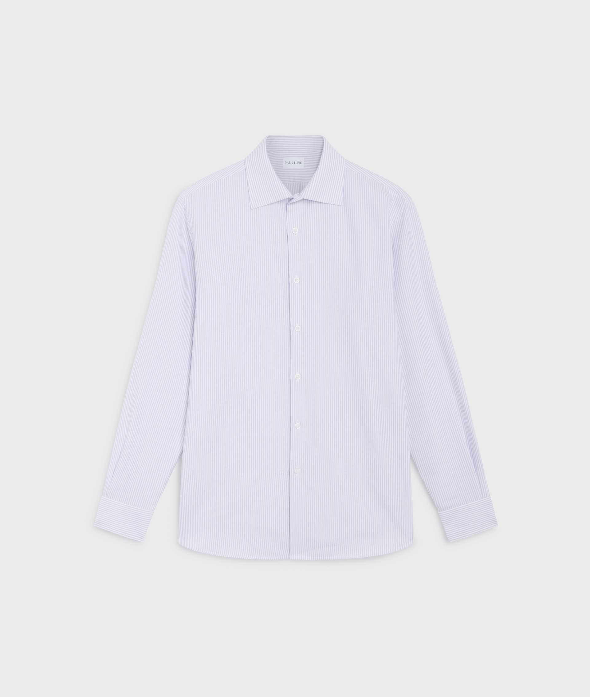 Shirt in pure cotton with mouline striped pattern purple - Pal Zileri | Official Website