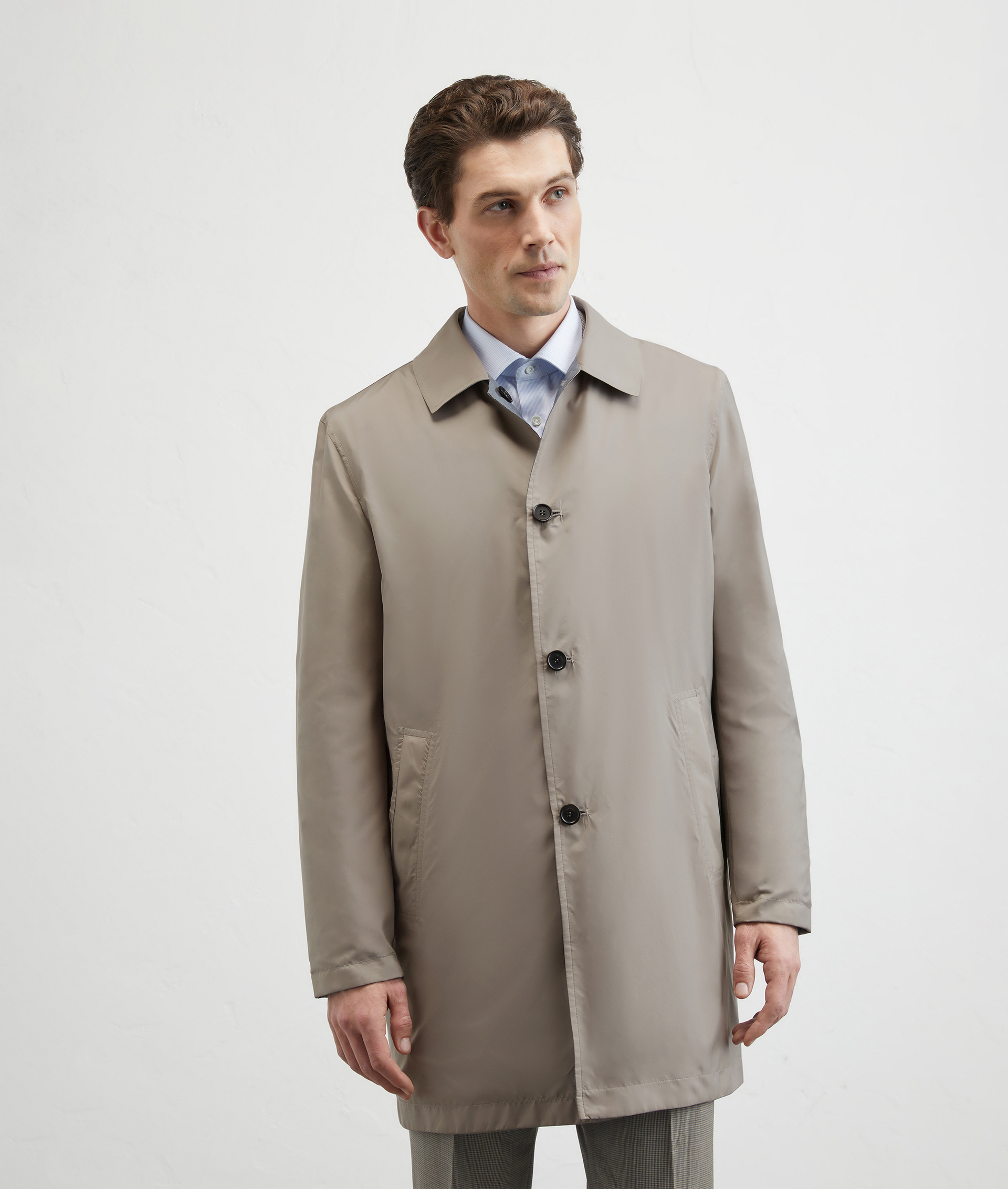 Reversible Rain Coat In Technical Fabric Natural | Pal Zileri
