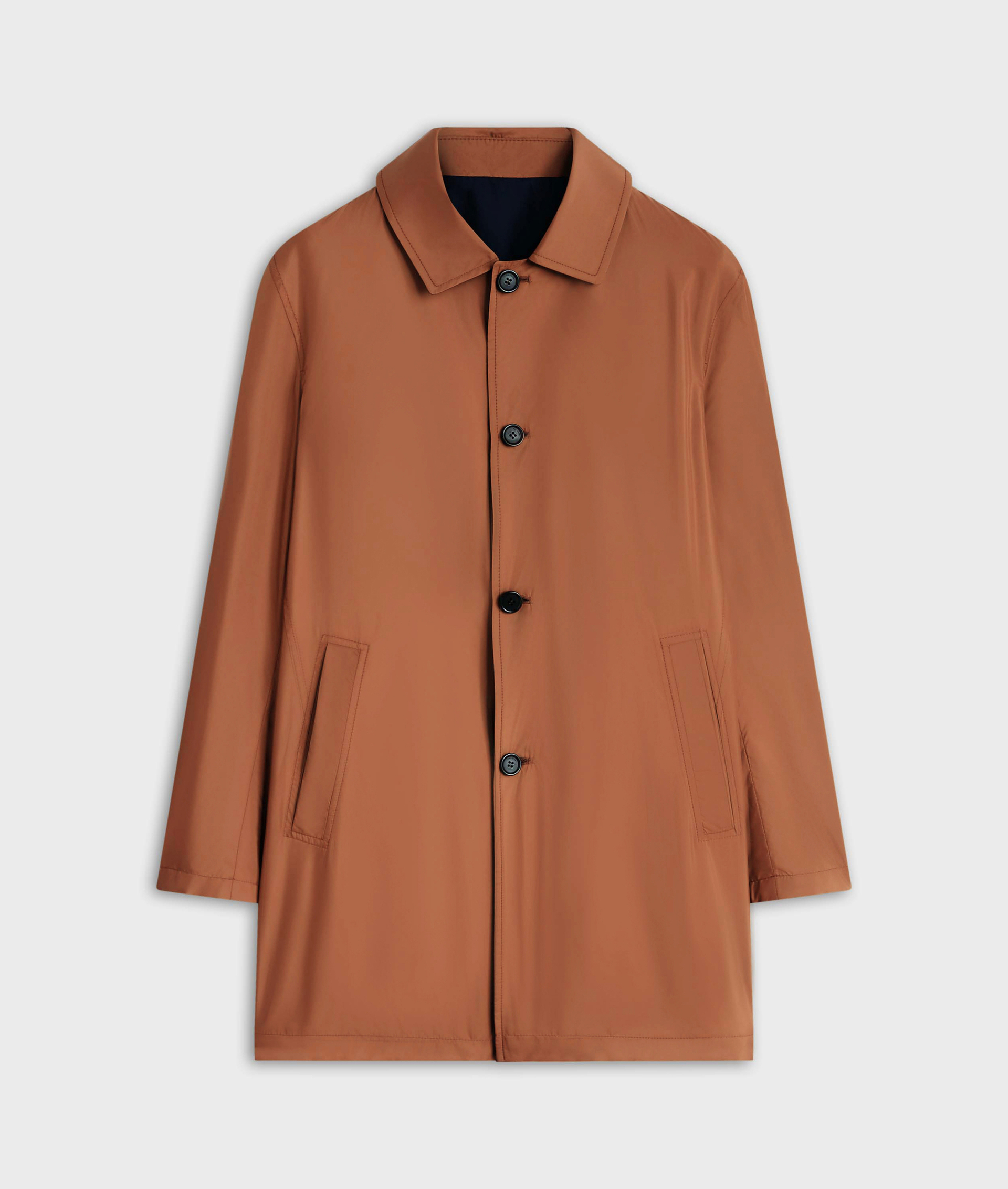 Reversible Rain Coat In Technical Fabric Double-Face Camel | Pal Zileri