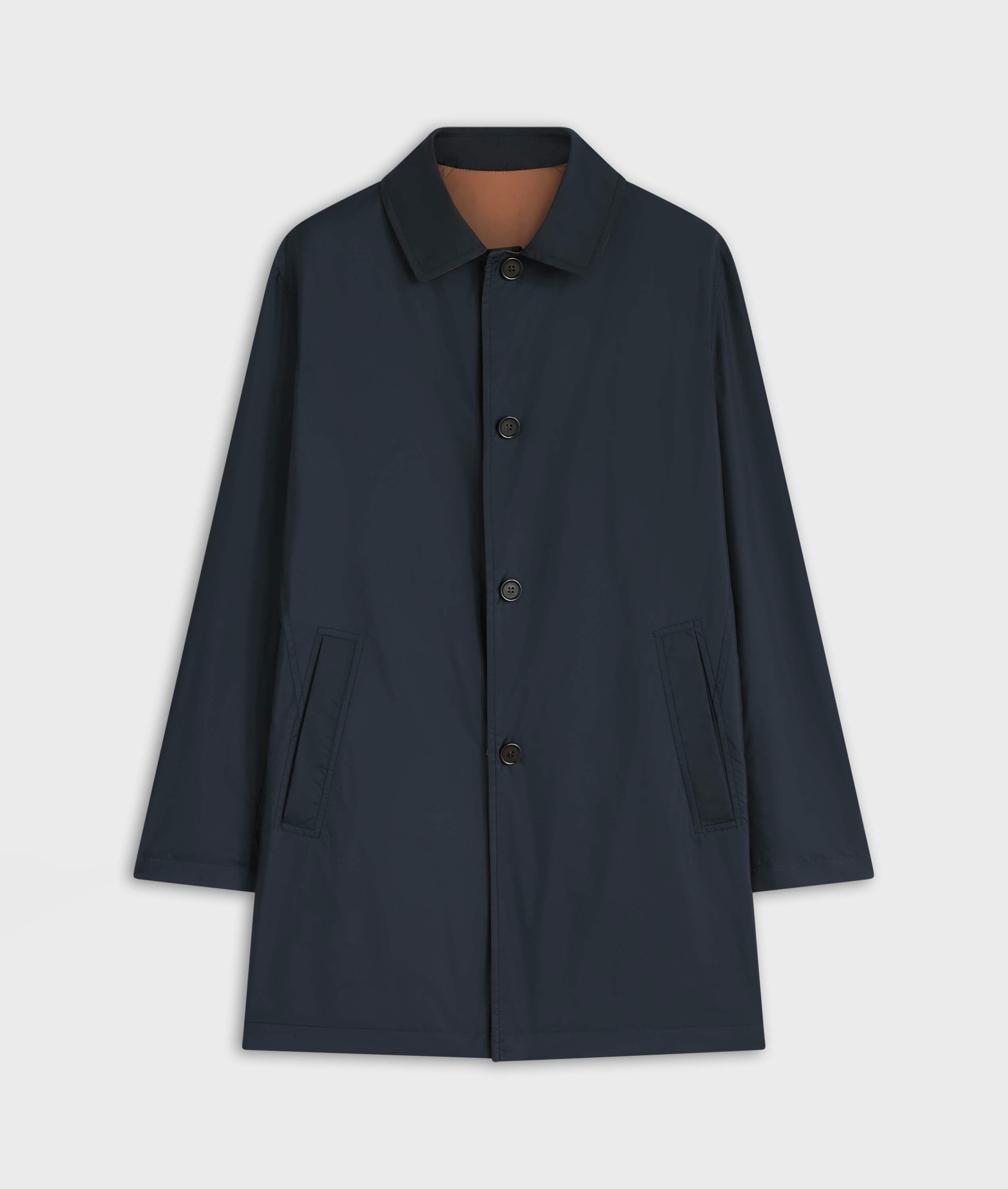 Reversible Rain Coat In Technical Fabric Double-Face Camel | Pal Zileri