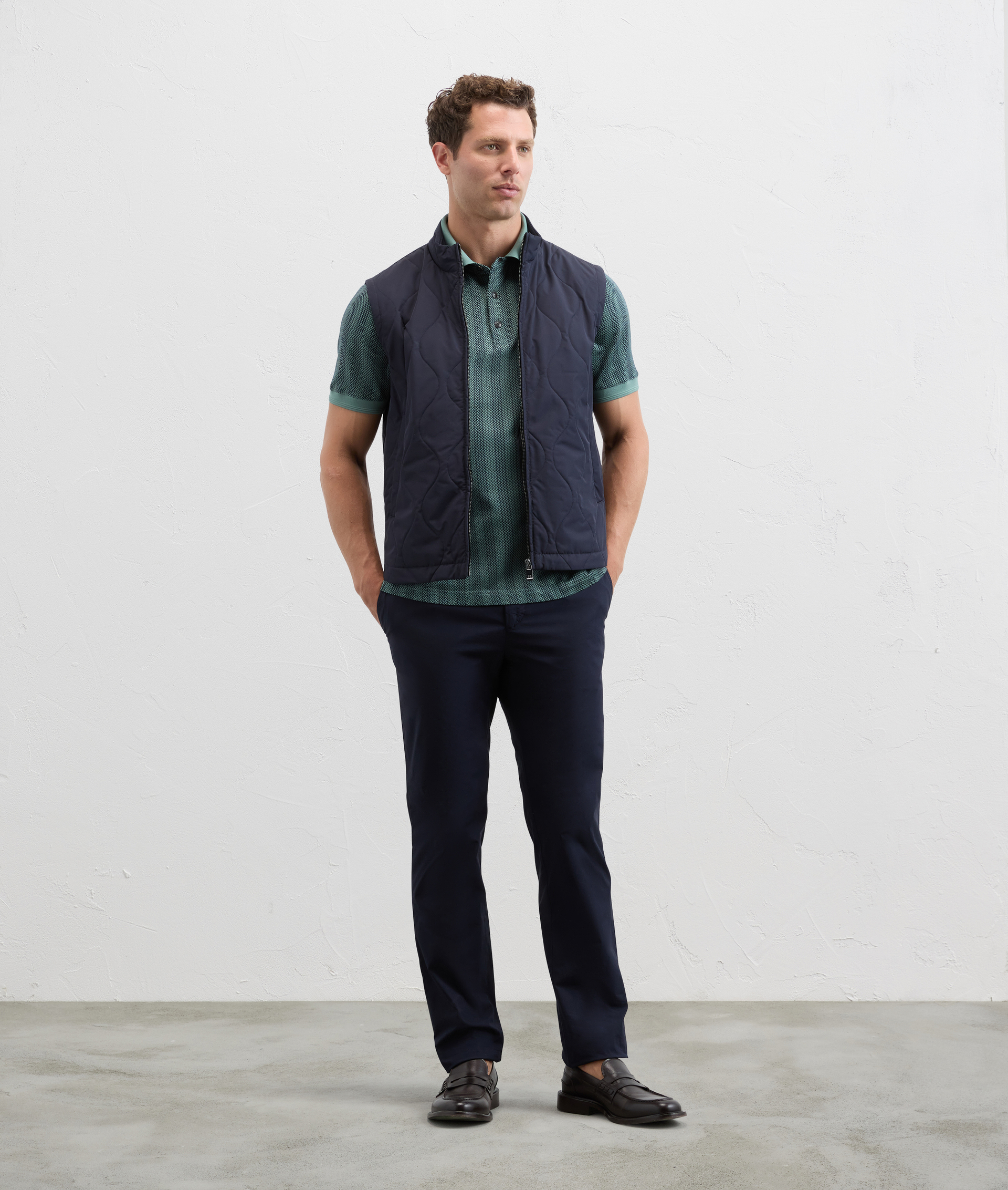 Gilet quilted in technical fabric navy blue - Outerwear - Pal Zileri | Official Website