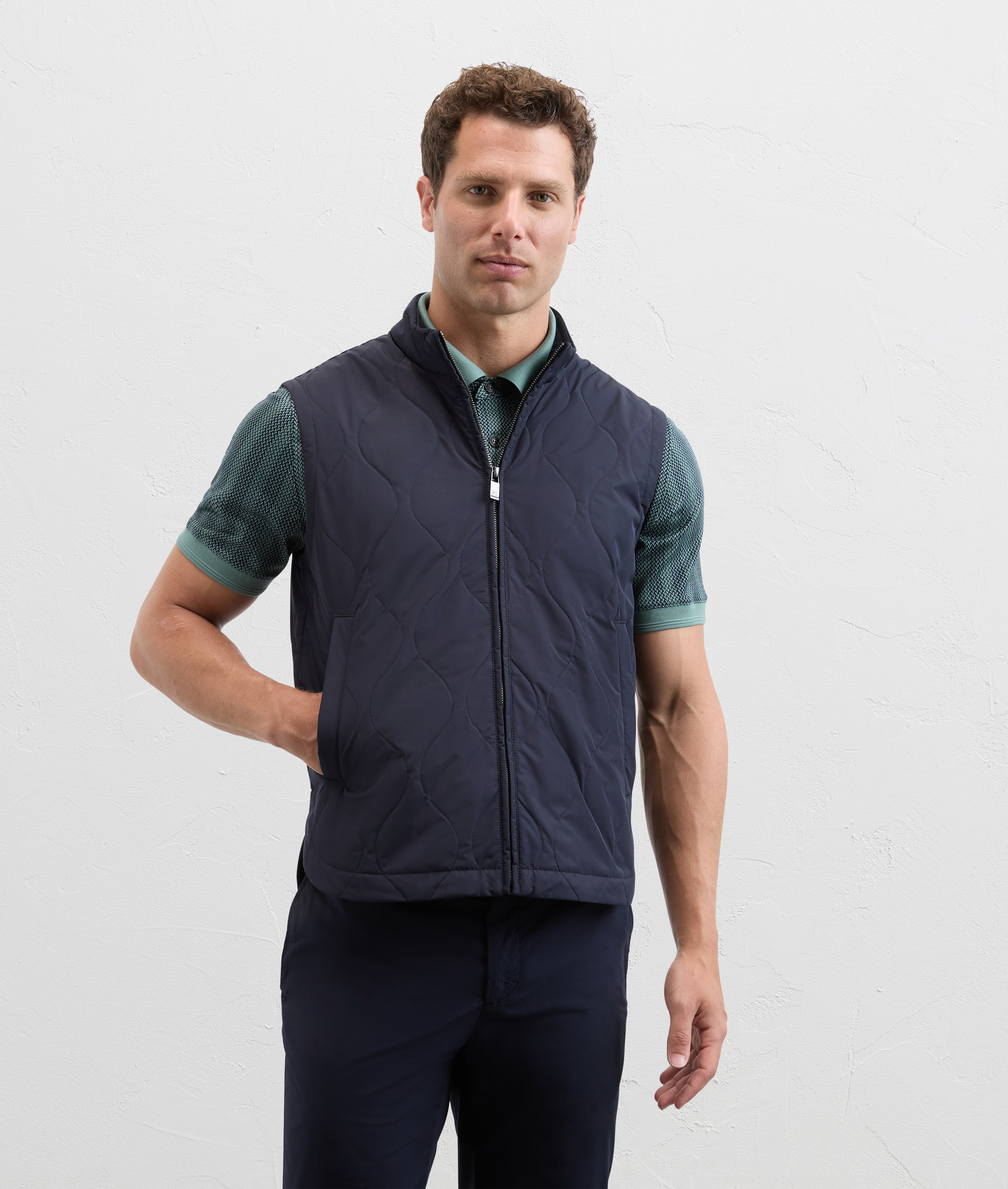 Gilet quilted in technical fabric navy blue - Pal Zileri | Official Website