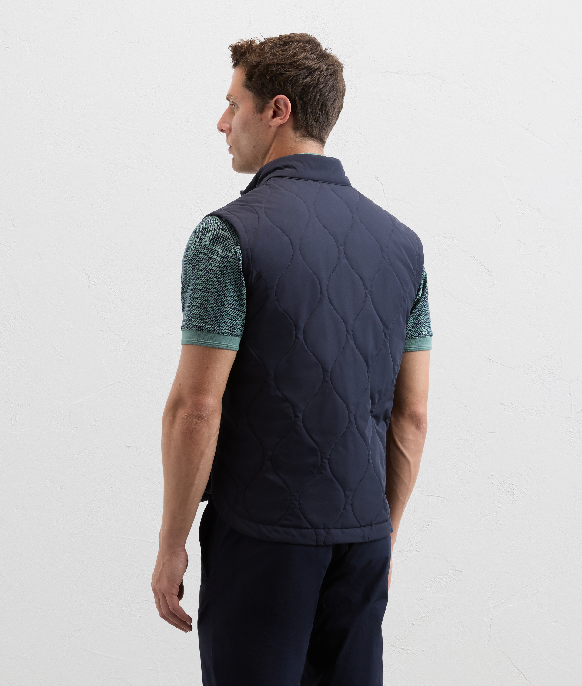 Gilet quilted in technical fabric navy blue - Pal Zileri | Official Website