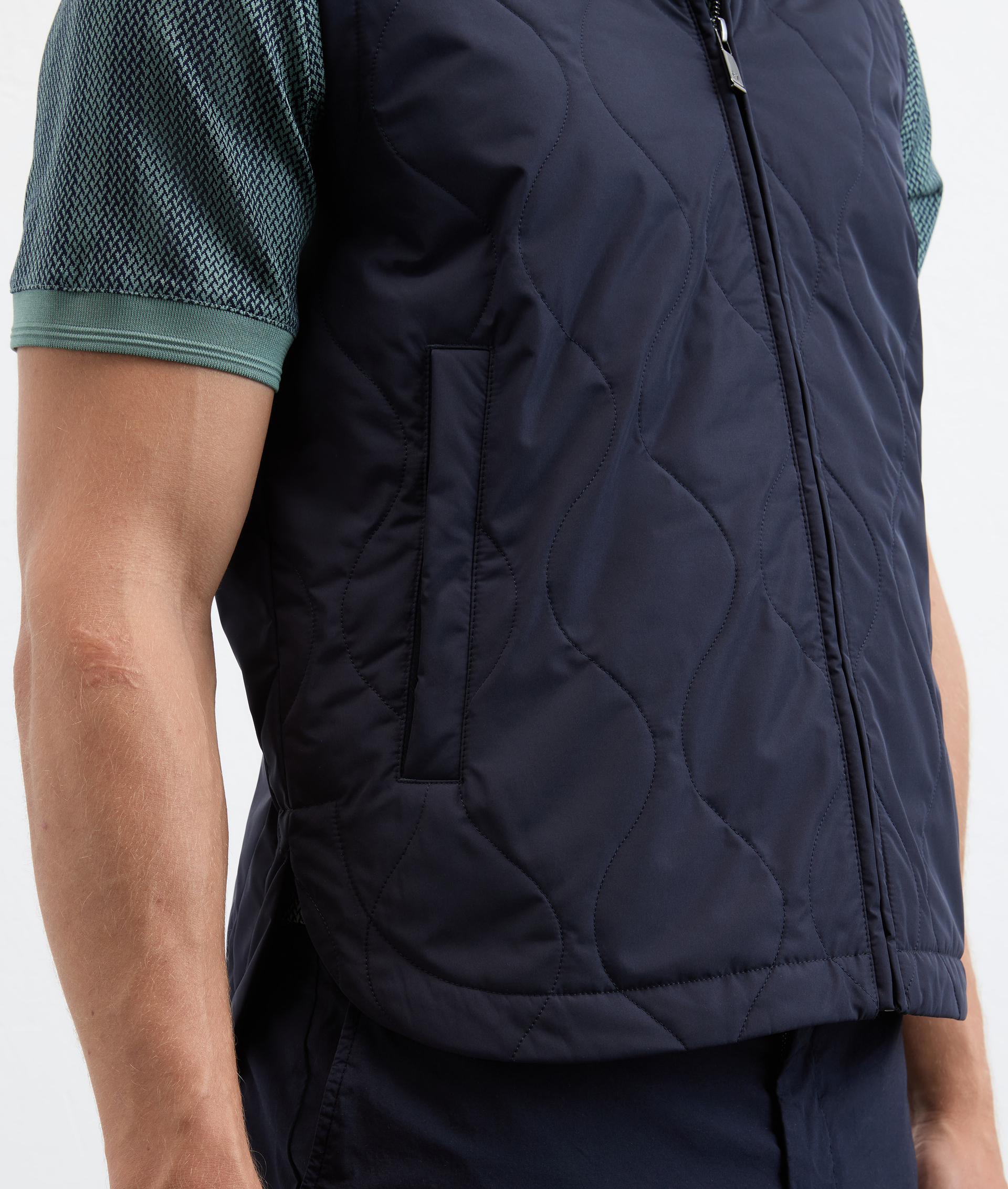 Gilet quilted in technical fabric navy blue - Pal Zileri | Official Website