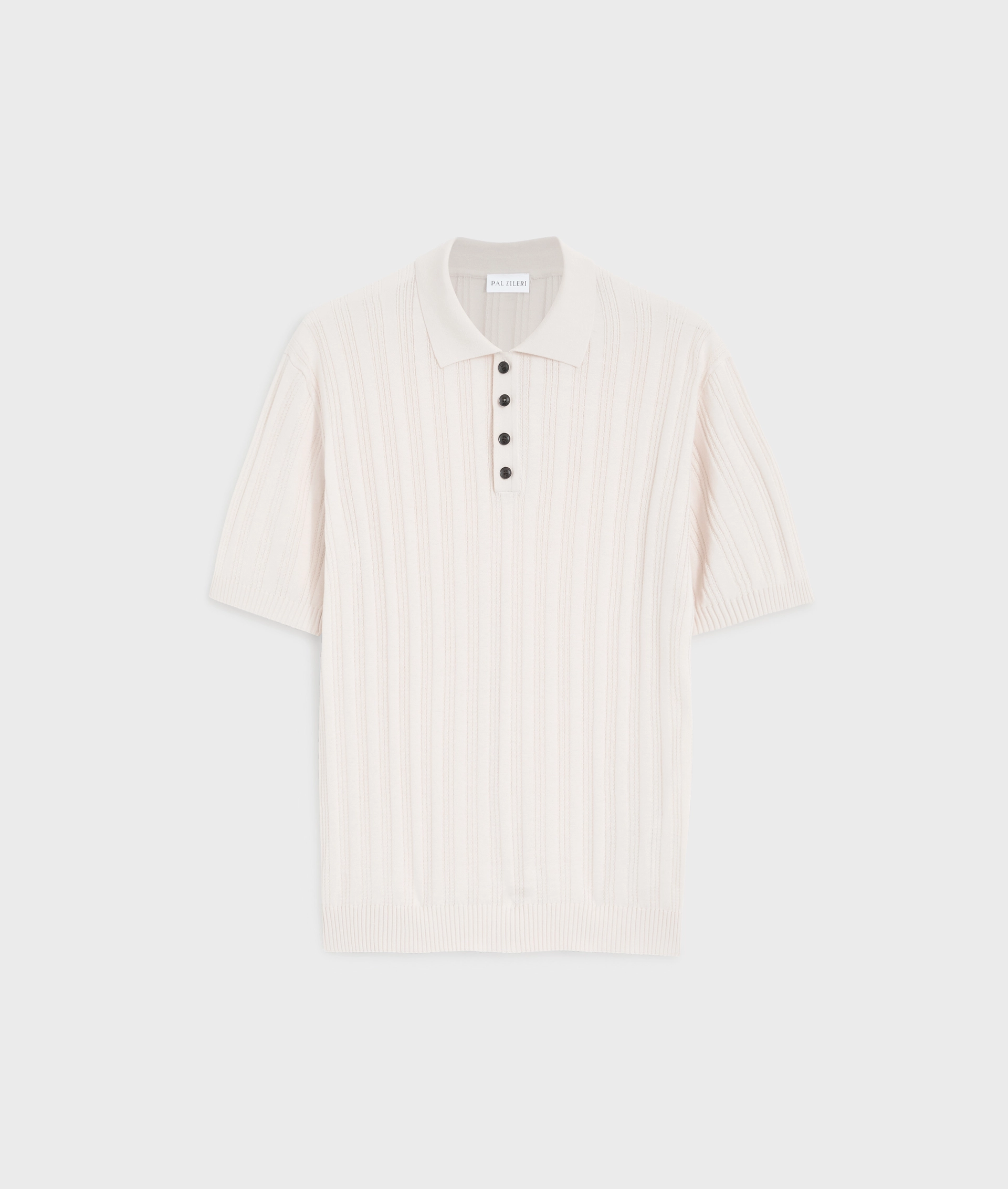 Three Buttons Knit Polo In Cotton And Silk White | Pal Zileri
