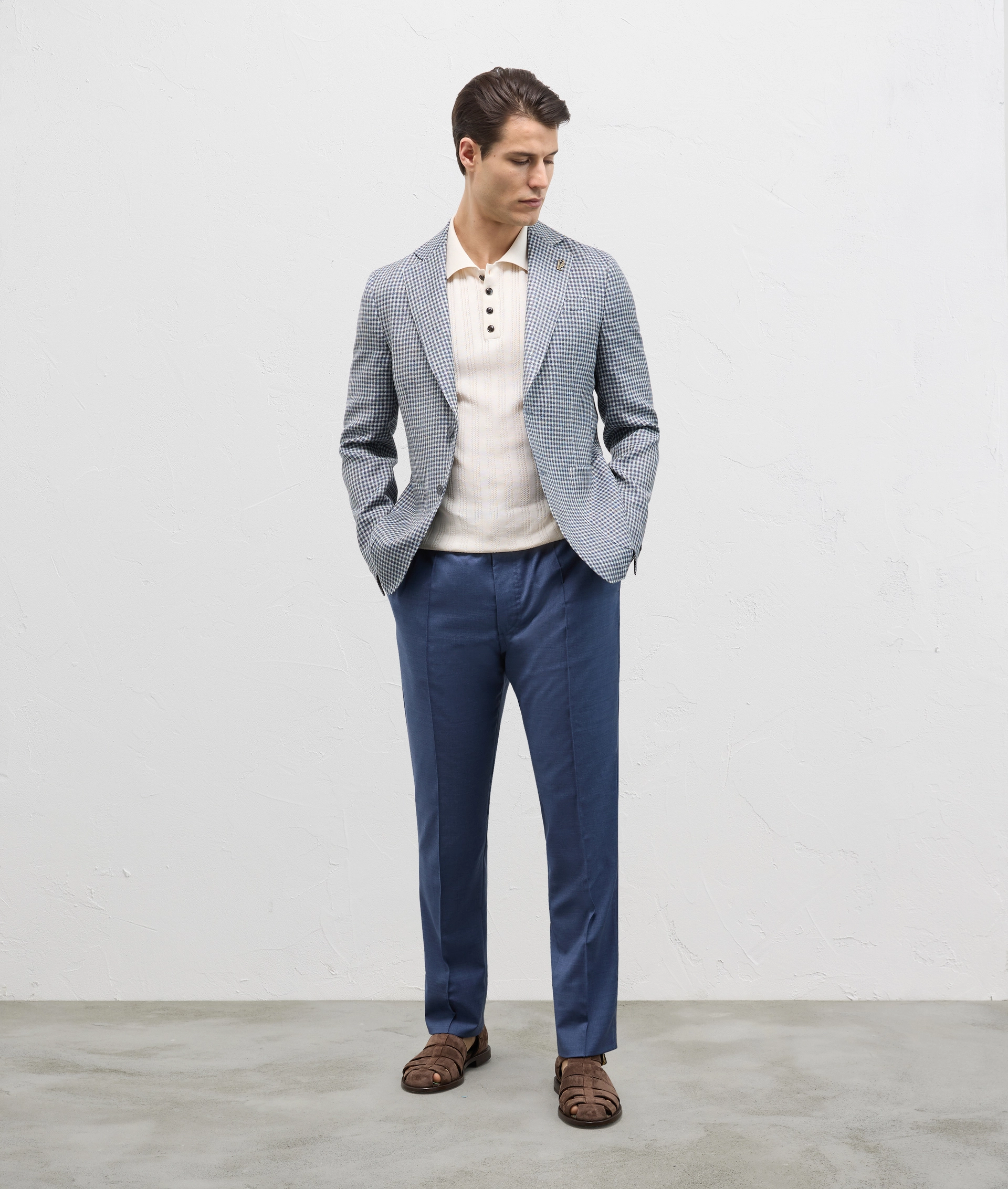 Three Buttons Knit Polo In Cotton And Silk White | Pal Zileri
