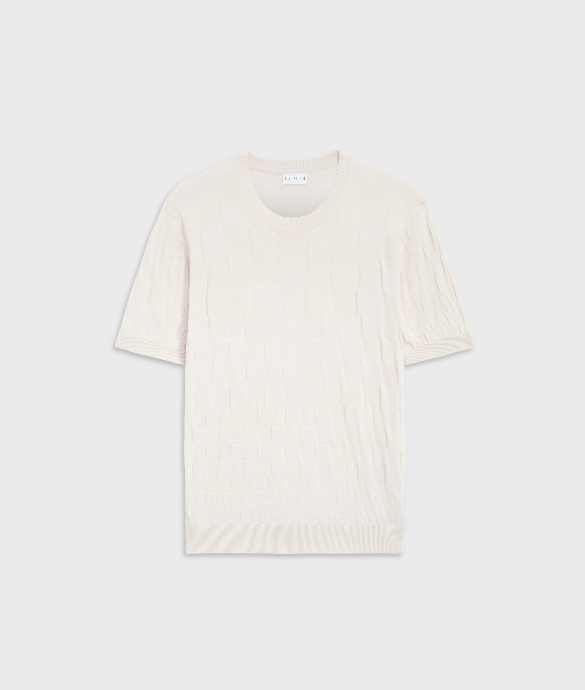 Tshirt in knitted silk and cotton white | Pal Zileri