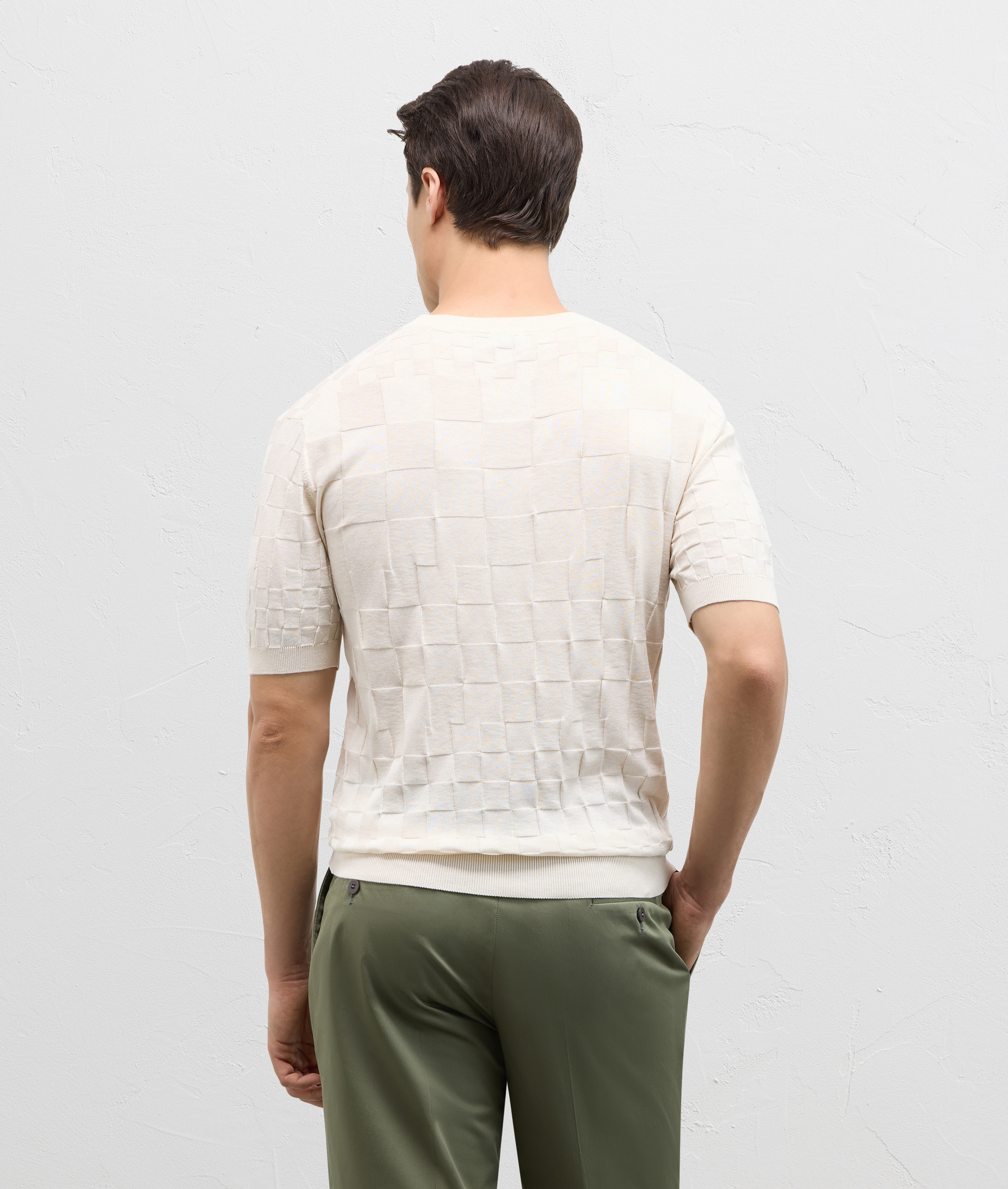 Tshirt in knitted silk and cotton white | Pal Zileri