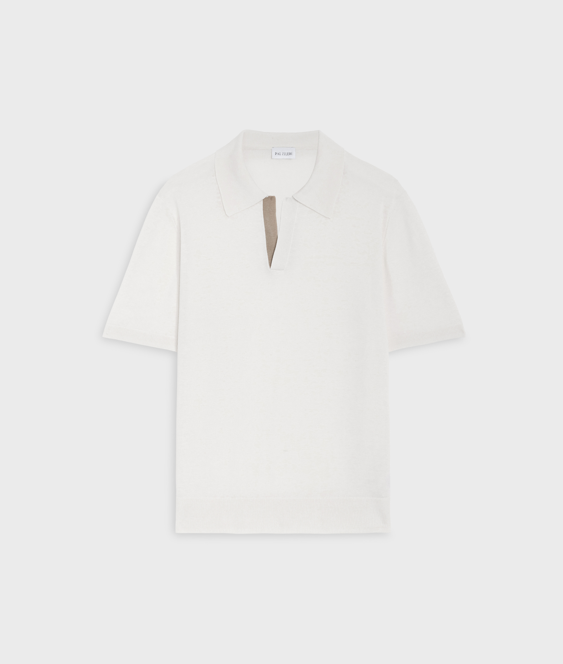 Polo shirt in silk and linen jersey white - Knitwear - Pal Zileri | Official Website