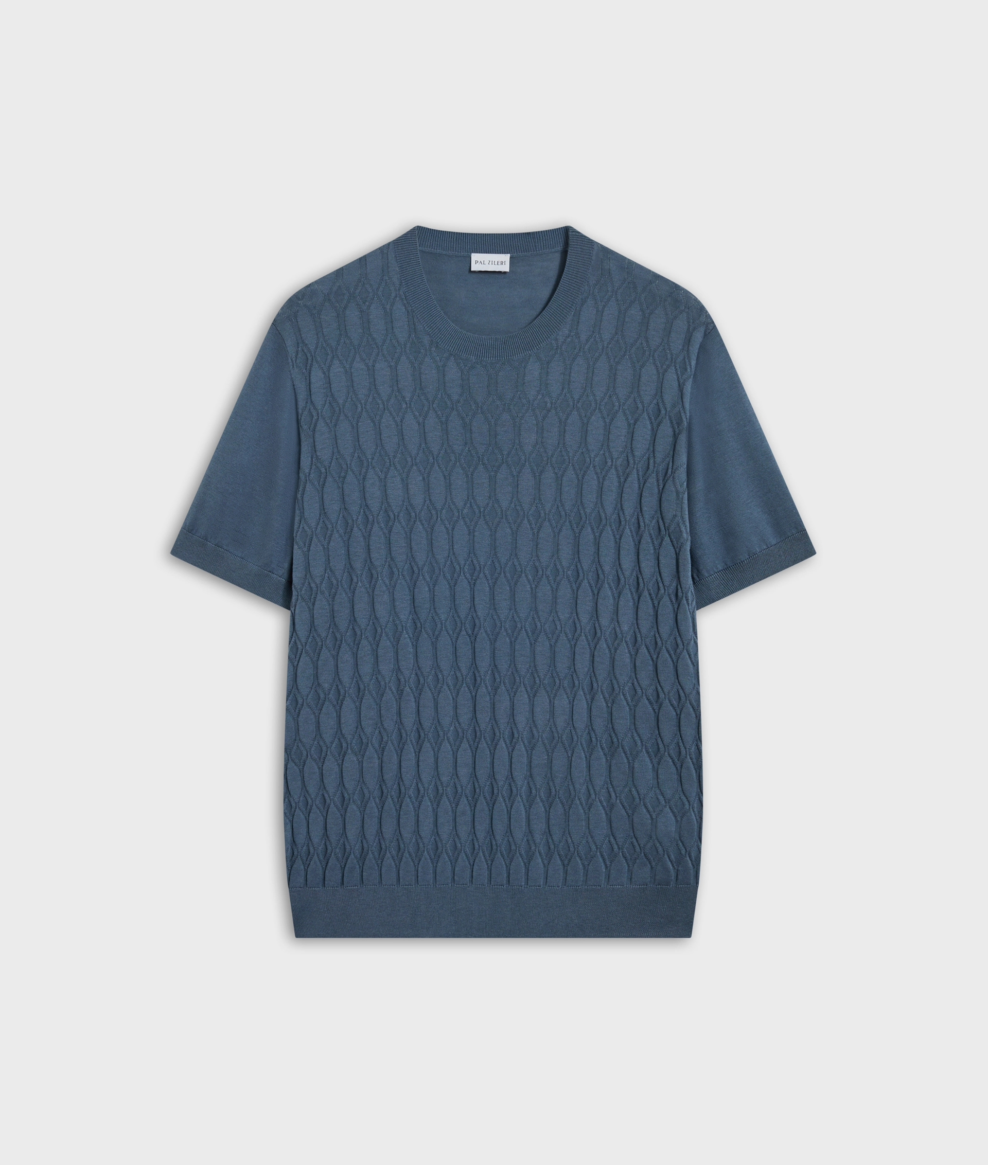 Knitted Tshirt In Silk And Cotton Light Blue | Pal Zileri