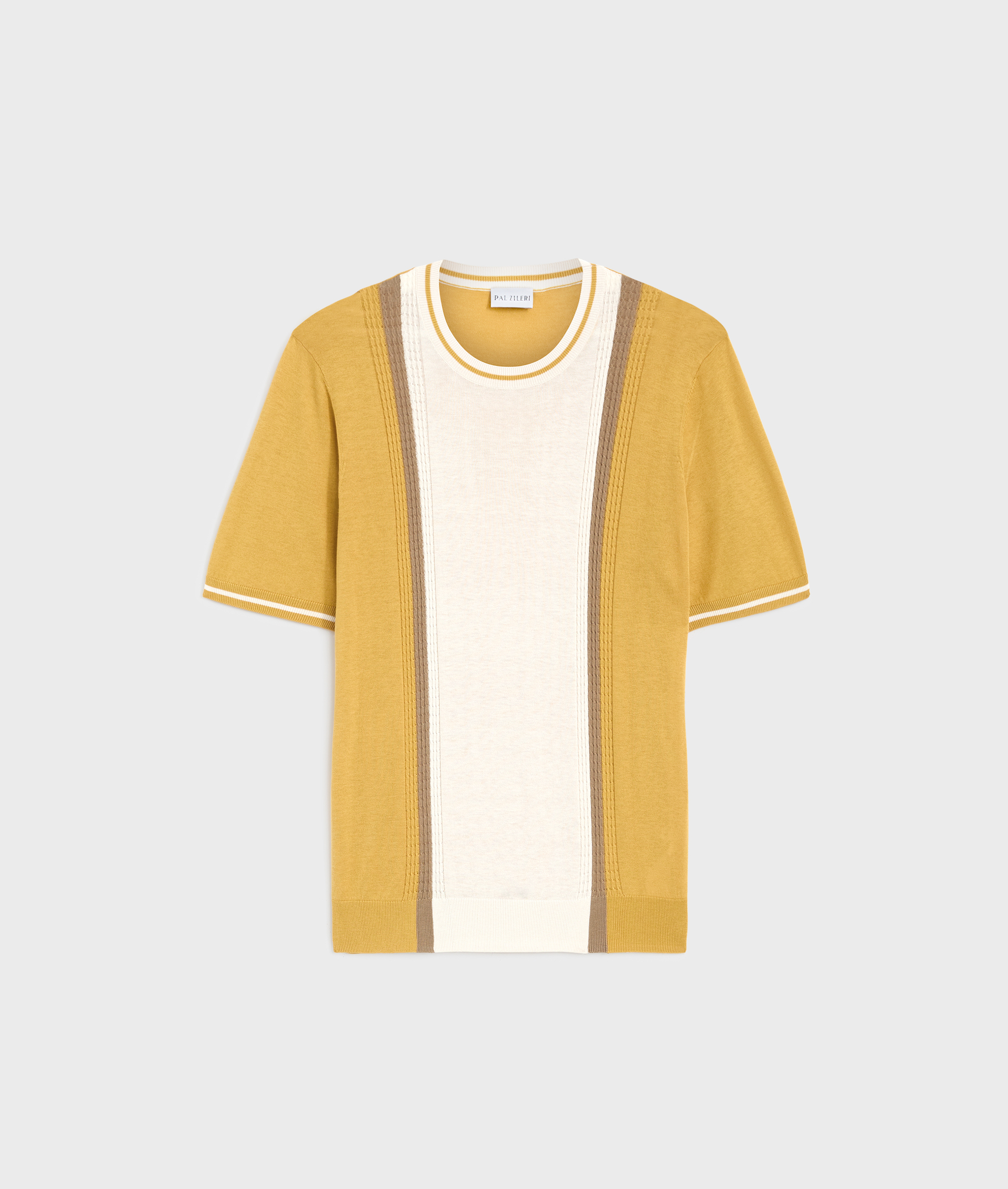Knit Tshirt With Inlays White | Pal Zileri