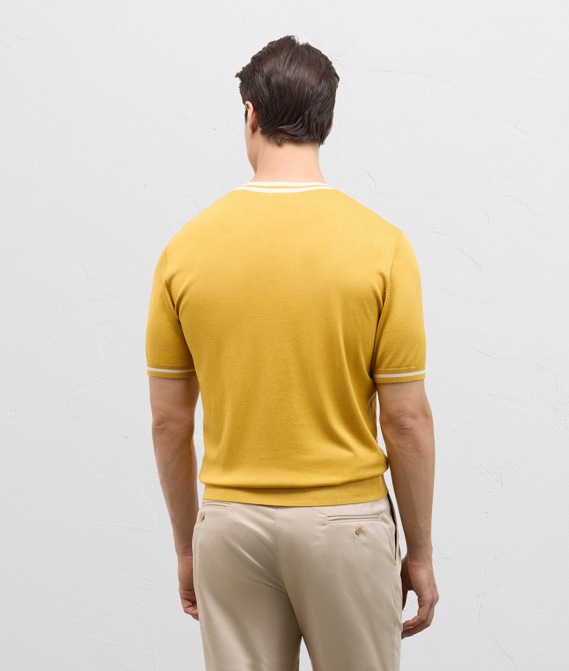 Knit Tshirt With Inlays White | Pal Zileri