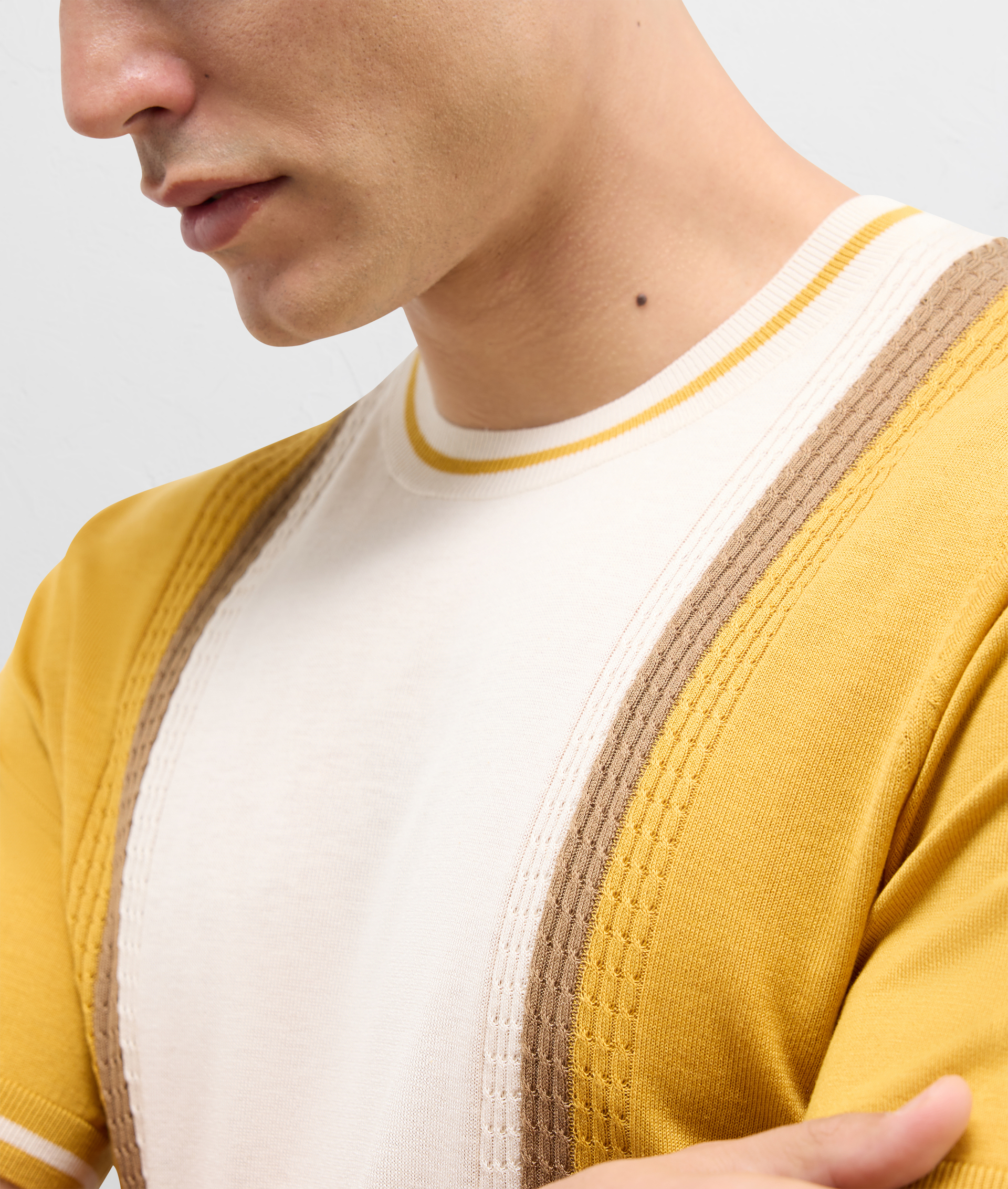 Knit Tshirt With Inlays White | Pal Zileri