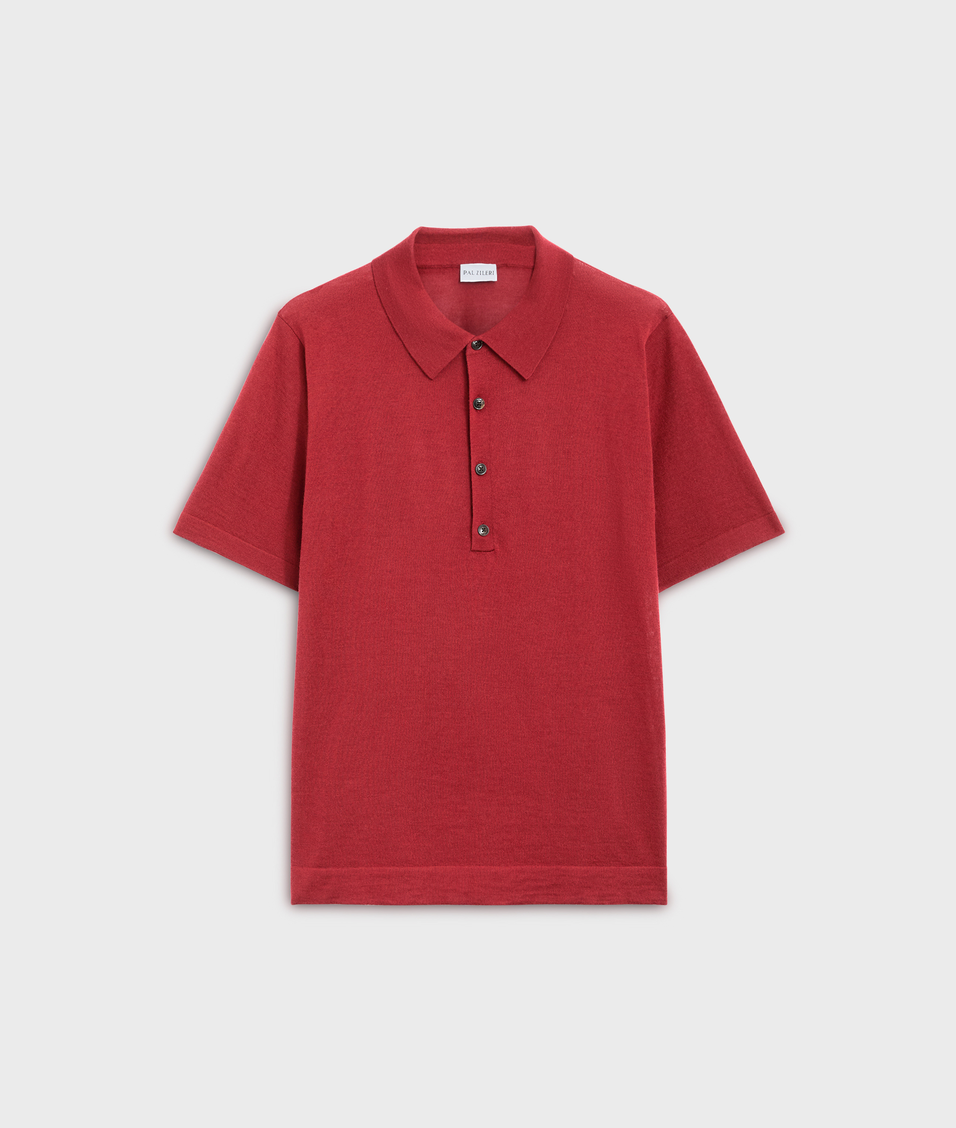 Polo In Cashmere And Silk With 3-Button Closure Red | Pal Zileri