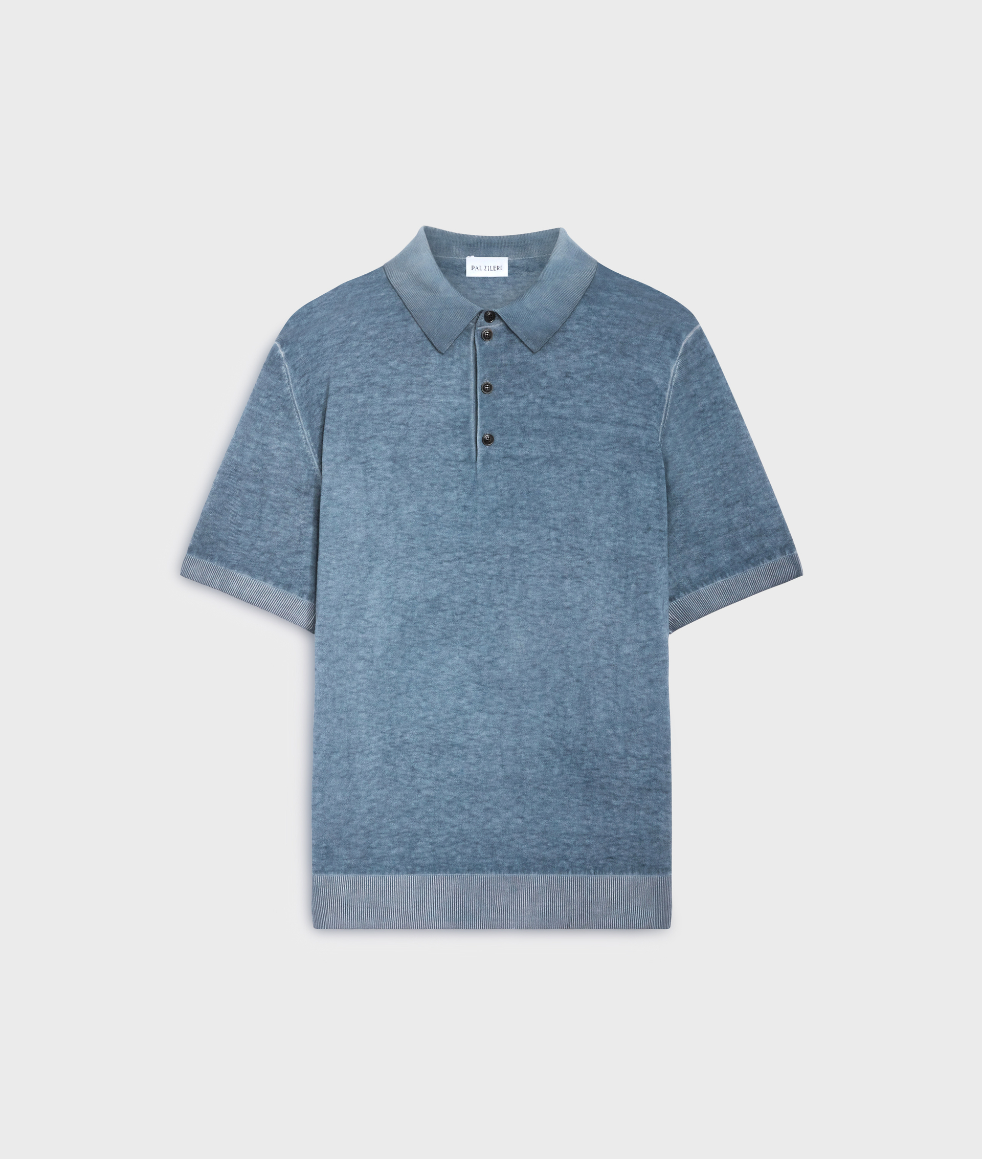 Knit Polo In Silk And Cotton Light Blue - T-Shirts and Polo - Pal Zileri | Official Website